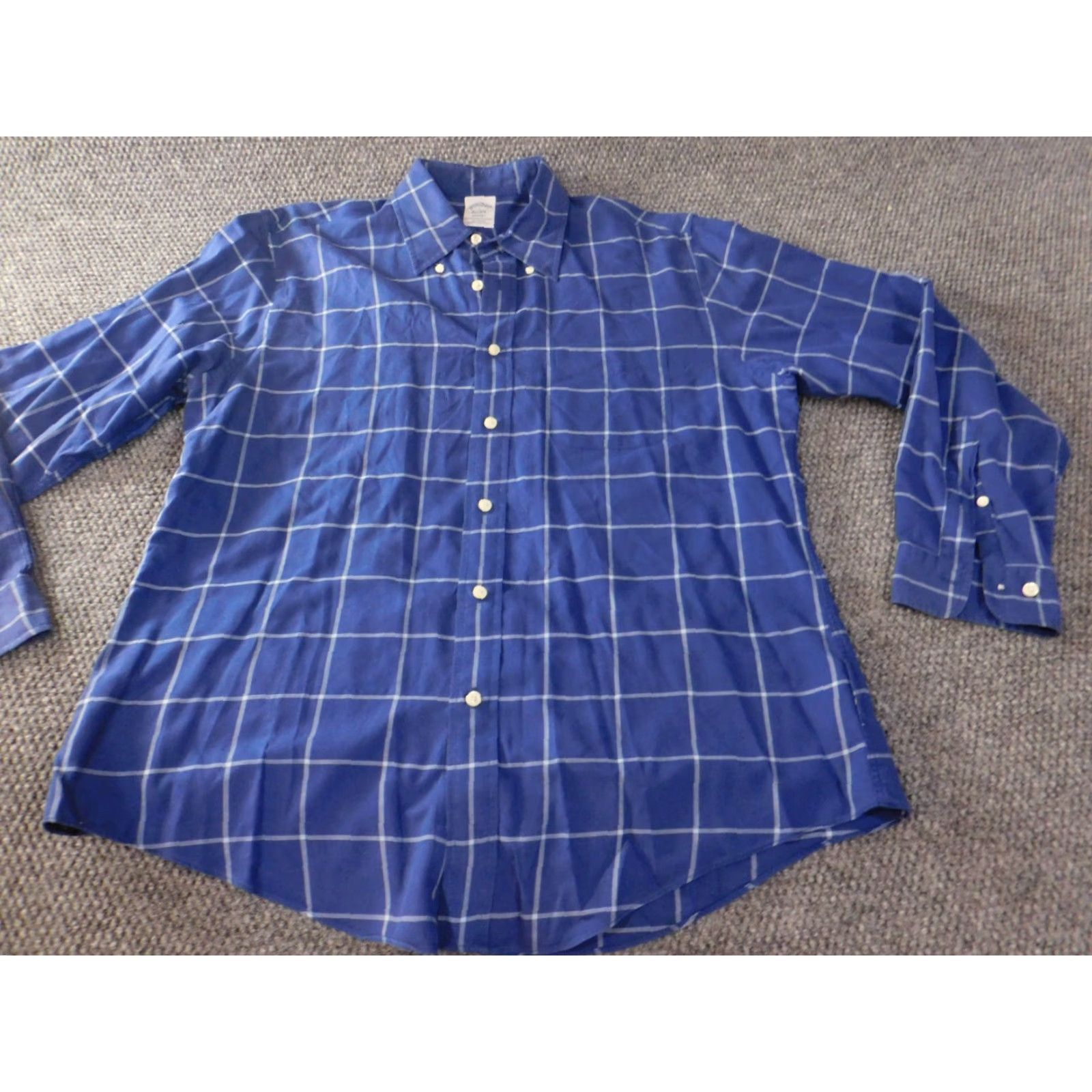 Brooks Brothers Brooks Brothers Mens Shirt L Blue 1818 Regent Button-Down Plaid Cotton Knit Long Sleeve Collared Regular Classic Polo Vintage: No Size US L / EU 52-54 / 3 - 4 Thumbnail