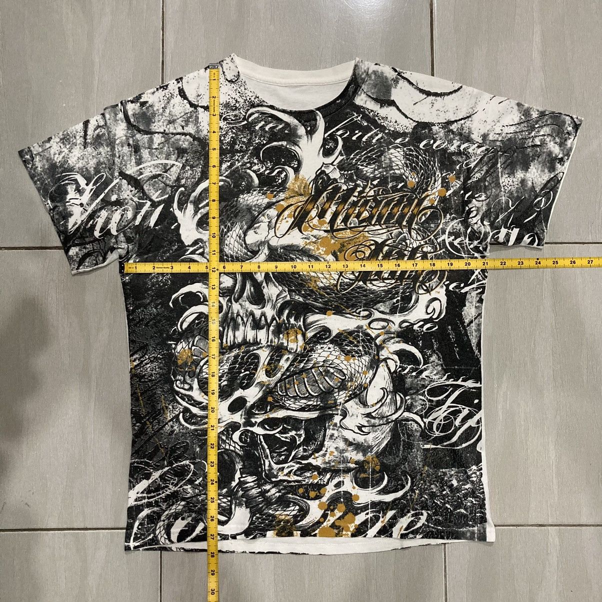 Affliction Miami Ink Tattoo Full All Over Print Damn Sick Graphic Size US L / EU 52-54 / 3 - 14 Thumbnail