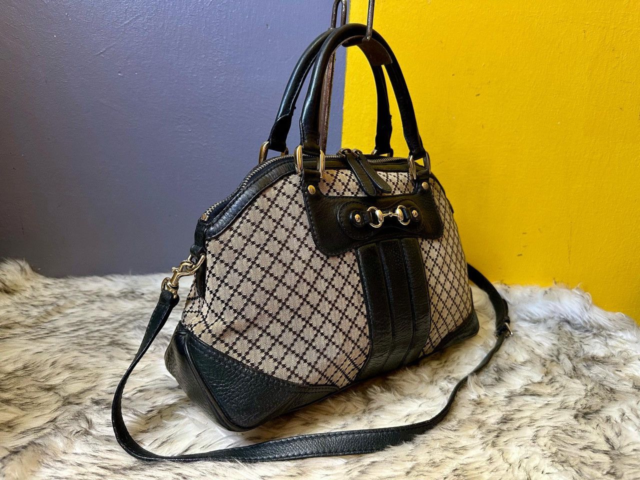 Gucci Authentic Gucci Diamante Canvas Catherine Medium Satchel Bag Size ONE SIZE - 3 Thumbnail