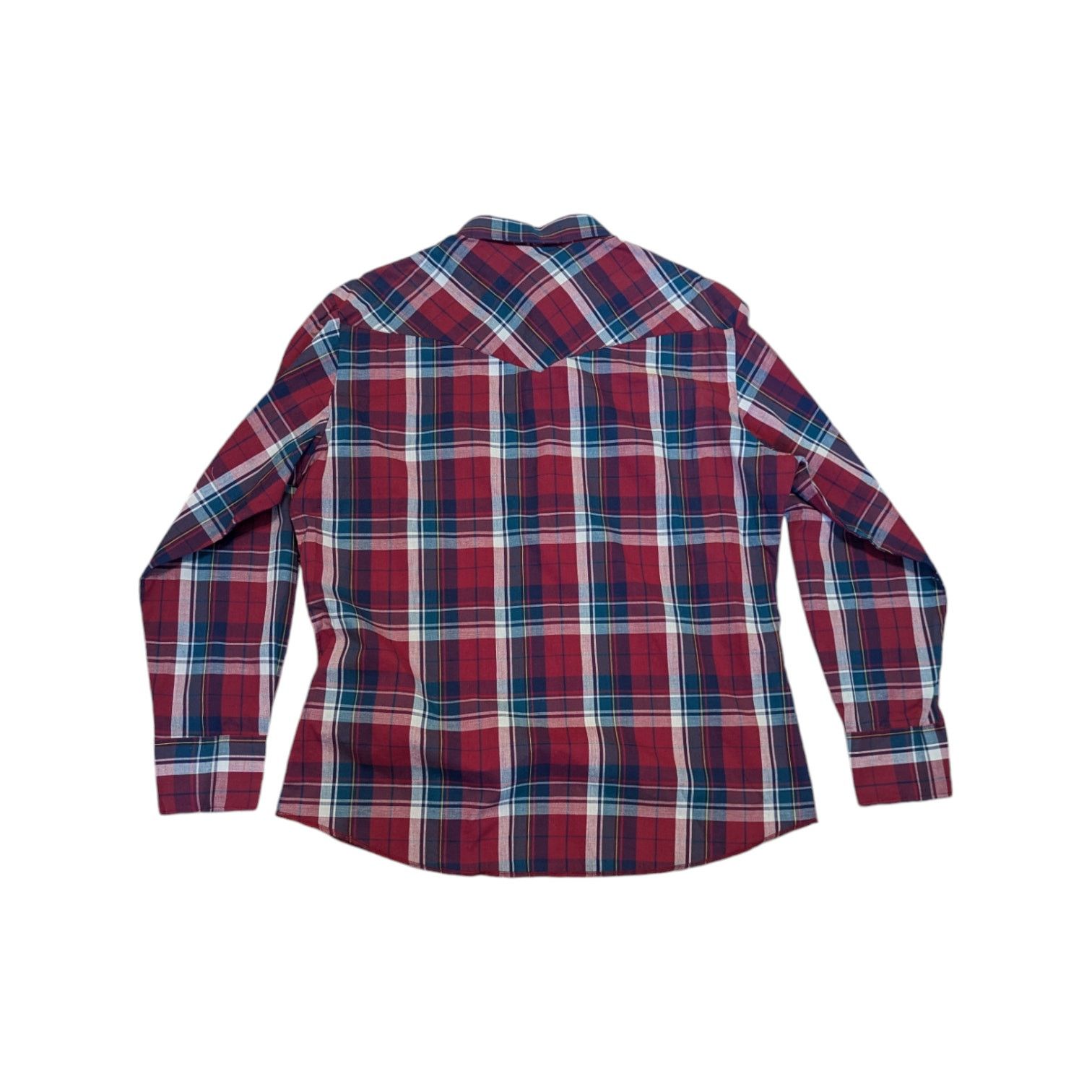 Vintage × Wrangler Vintage Wrangler Pearl Snap Western Shirt Plaid Red Cowboy Size US L / EU 52-54 / 3 - 2 Thumbnail