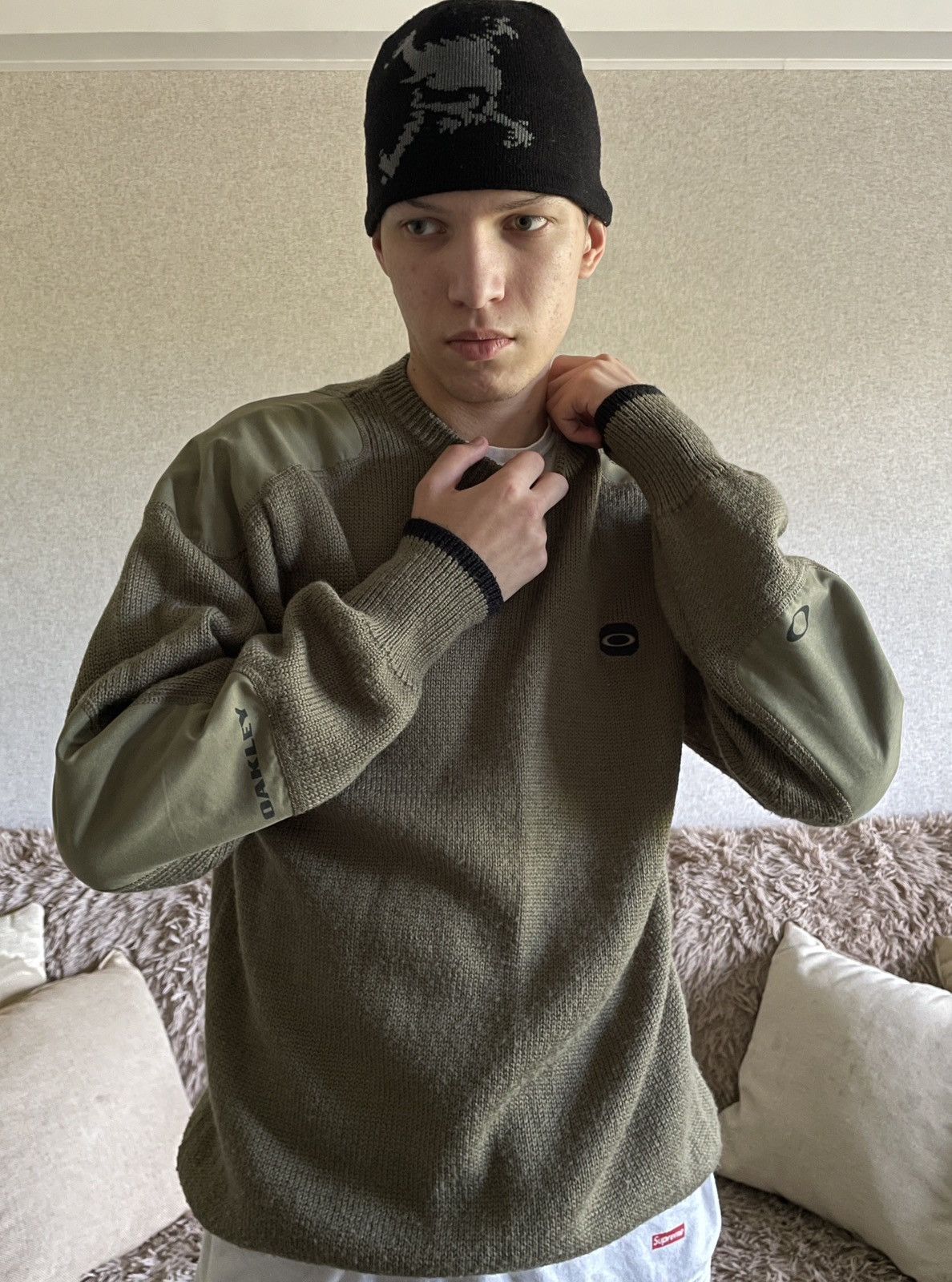 Oakley ☠️ OAKLEY 00s Nylon-Knitted Logo Knitwear Sweater M Size US M / EU 48-50 / 2 - 1 Thumbnail