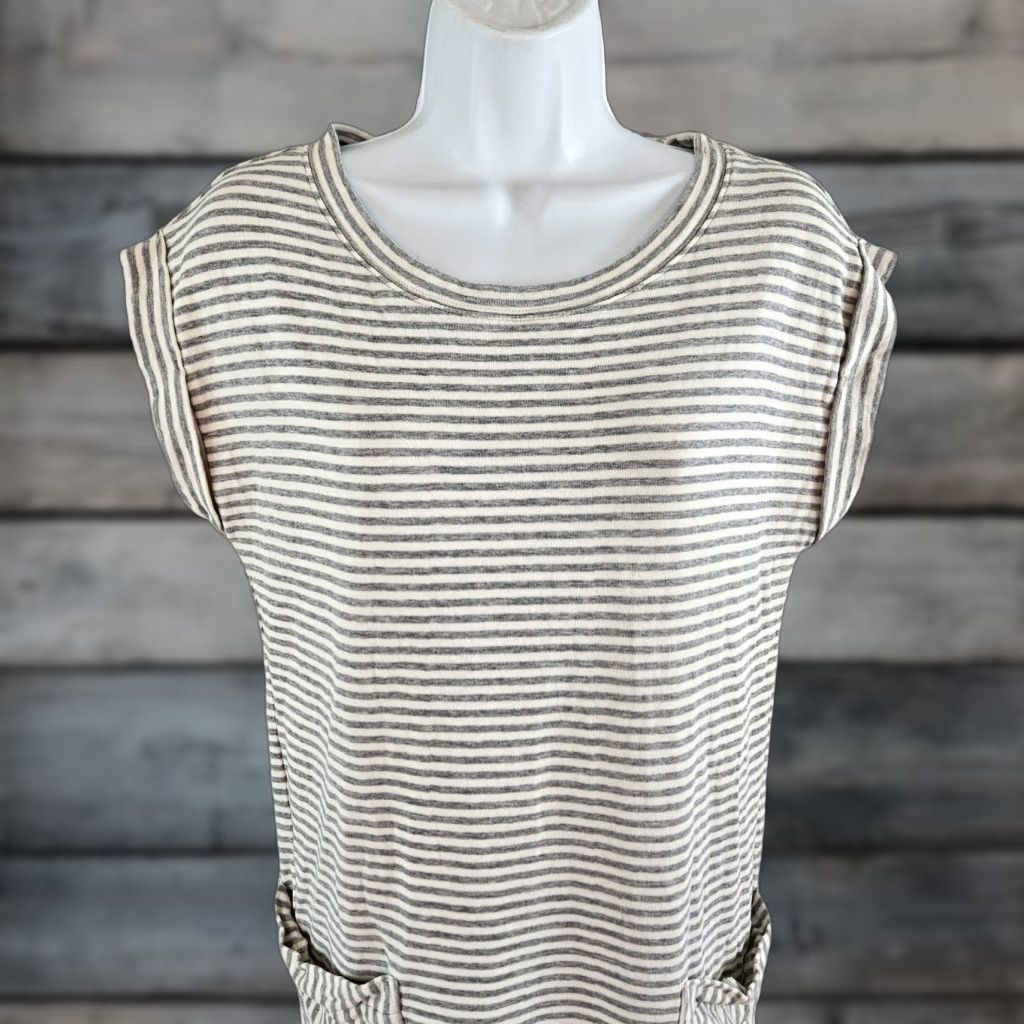 Athleta Athleta Dress Womens XS Gray Stripe Pockets Cotton Blend Size XS / US 0-2 / IT 36-38 - 1 Thumbnail