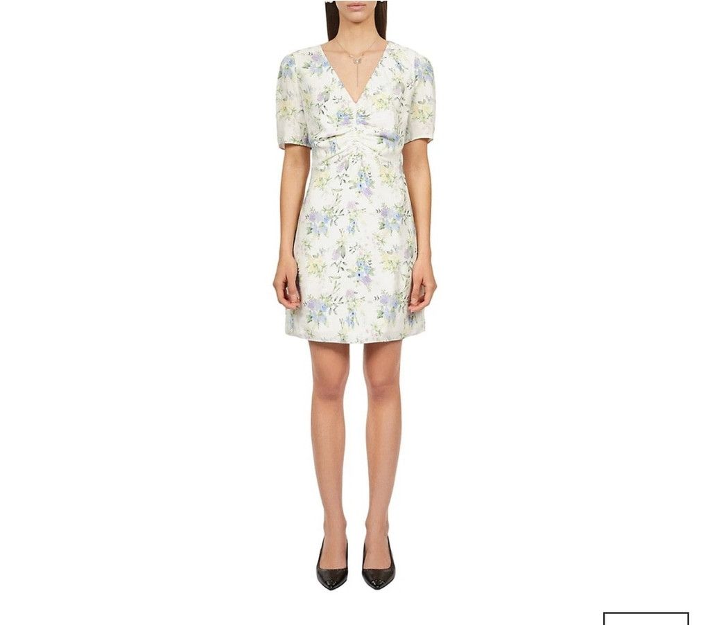 The Kooples NWT The Kooples Floral Shirred Puff-Sleeve Mini Dress XS Size XS / US 0-2 / IT 36-38 - 1 Thumbnail