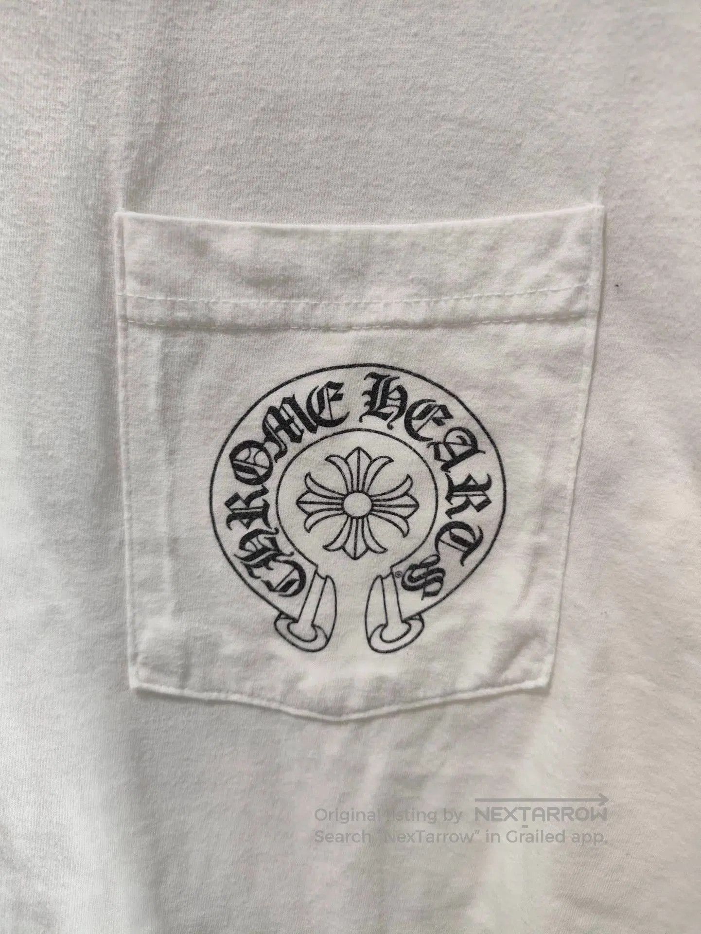 Chrome Hearts White Short Sleeve T-Shirt with Pocket Design. Size US XL / EU 56 / 4 - 5 Thumbnail