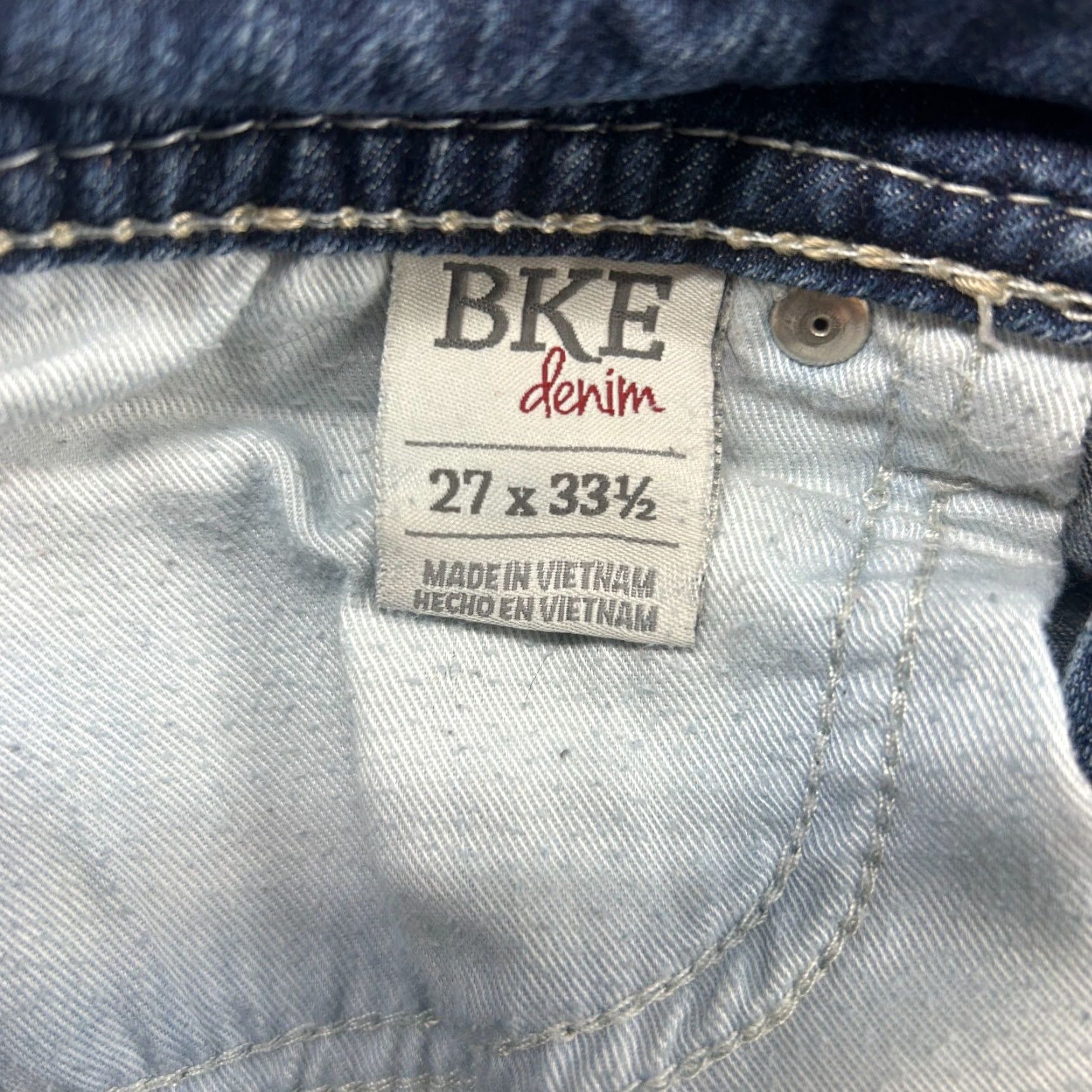 Vintage BKE Payton Jeans Womens 27L 32x32 Bootcut Stretch Blue Dark Wash Denim 5-Pocket Modern Logo Buckle BKE USA Western Mens? Size 27" / US 4 / IT 40 - 7 Thumbnail