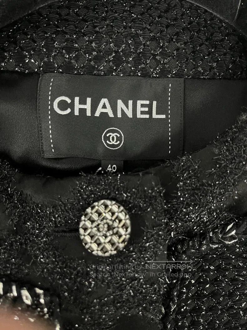 Chanel Chanel 22A Black Tweed Long Coat. Size US M / EU 48-50 / 2 - 4 Thumbnail
