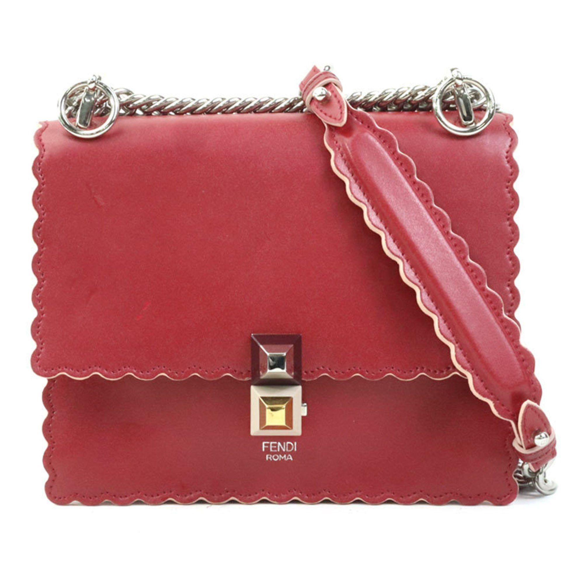 Fendi Fendi Canai Mini Shoulder Bag in Red Leather, Women's, 8M0381 OZC h31407a Size ONE SIZE - 1 Thumbnail