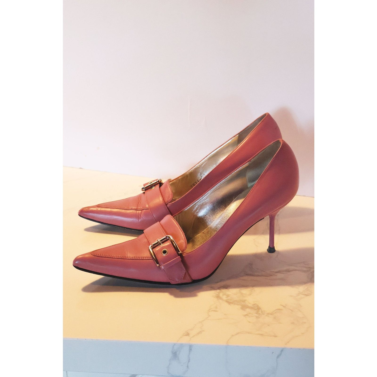 Dolce & Gabbana Vintage Dolce and Gabbana Pink Leather Pointy Toe Stiletto Size US 7.5 / IT 37.5 - 6 Thumbnail