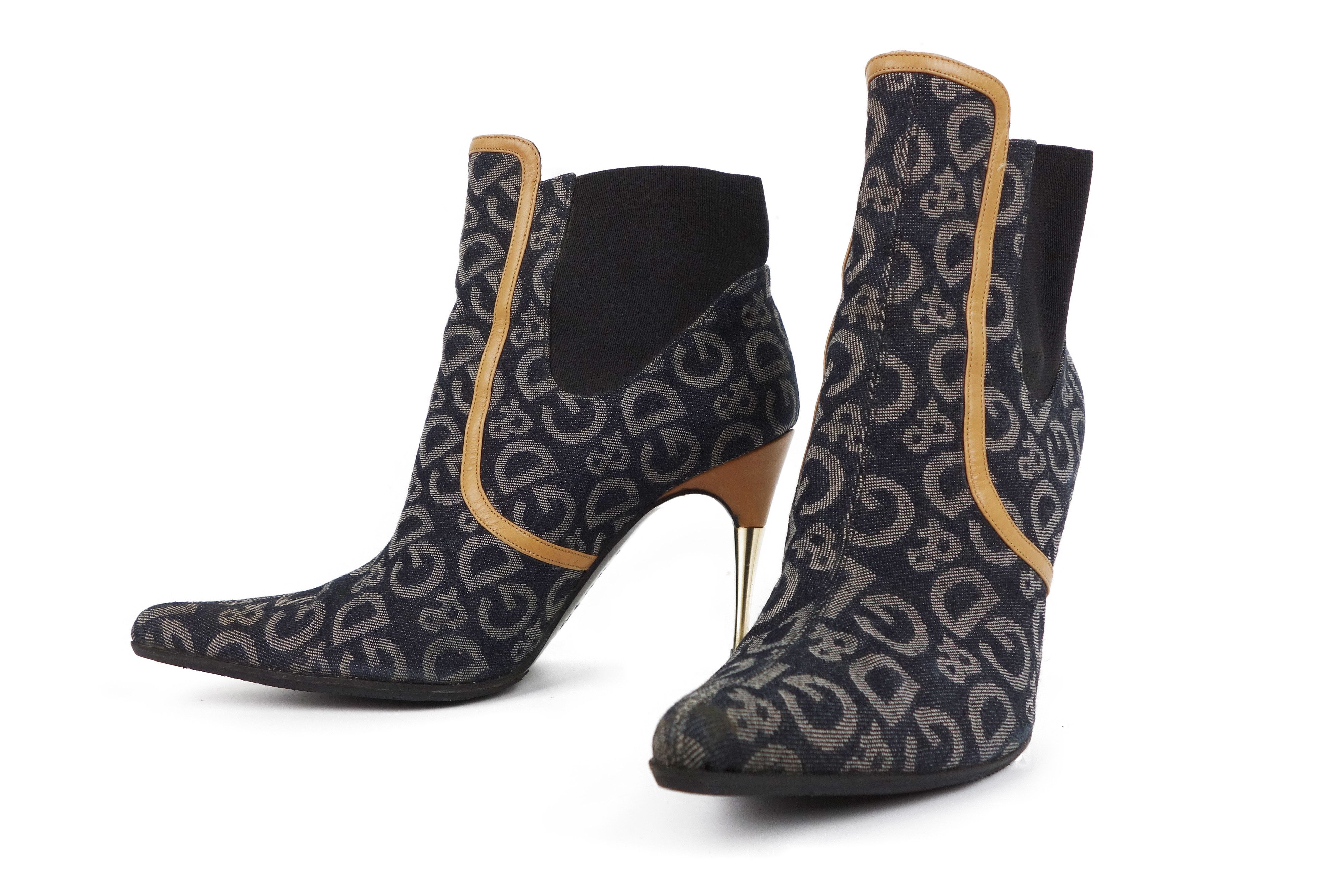 Dolce & Gabbana Dolce & Gabbana DG Denim Logo Ankle Boots Stiletto Size US 8 / IT 38 - 2 Thumbnail