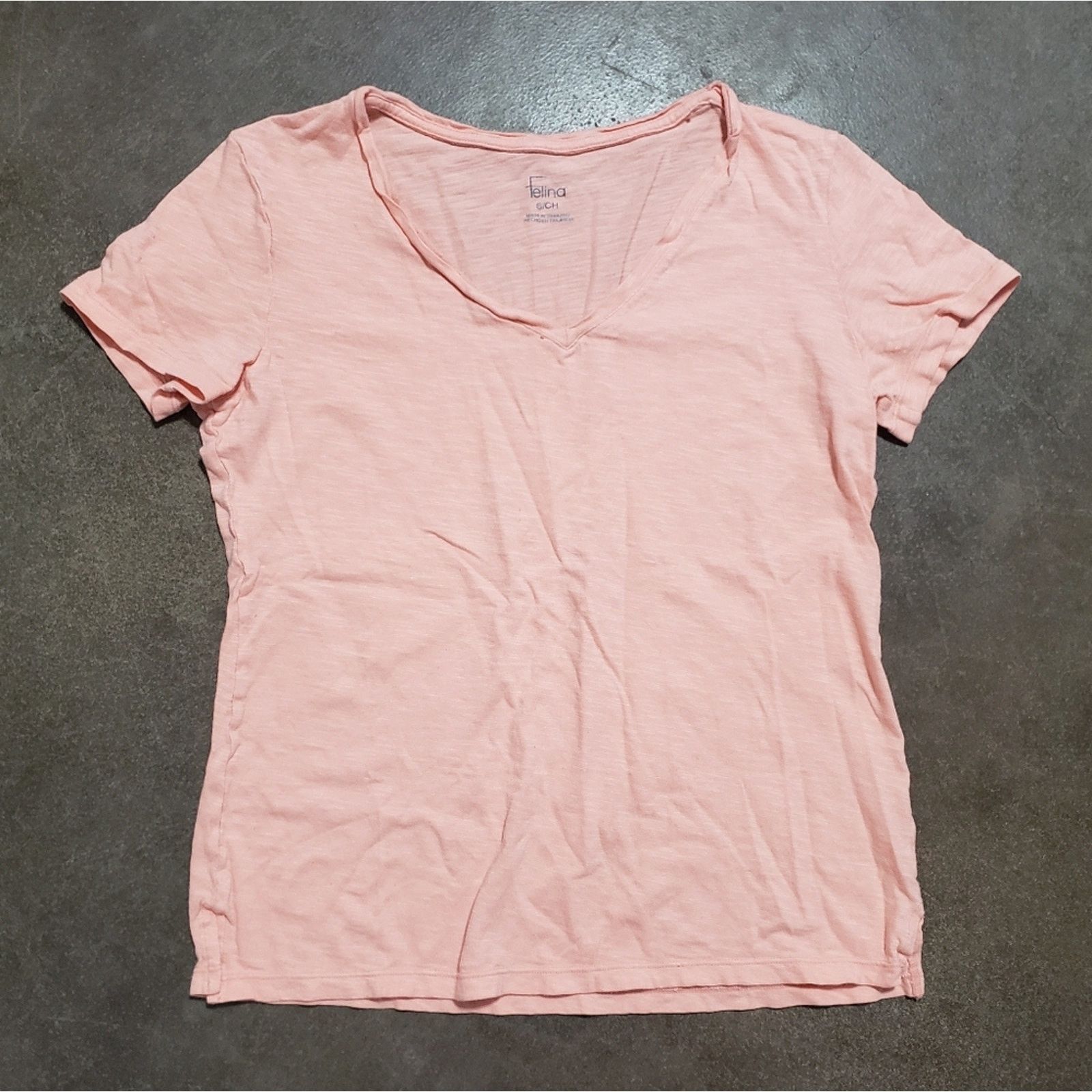 Other Light Pink | FELINA | Vneck Short Sleeve Size S / US 4 / IT 40 - 1 Thumbnail