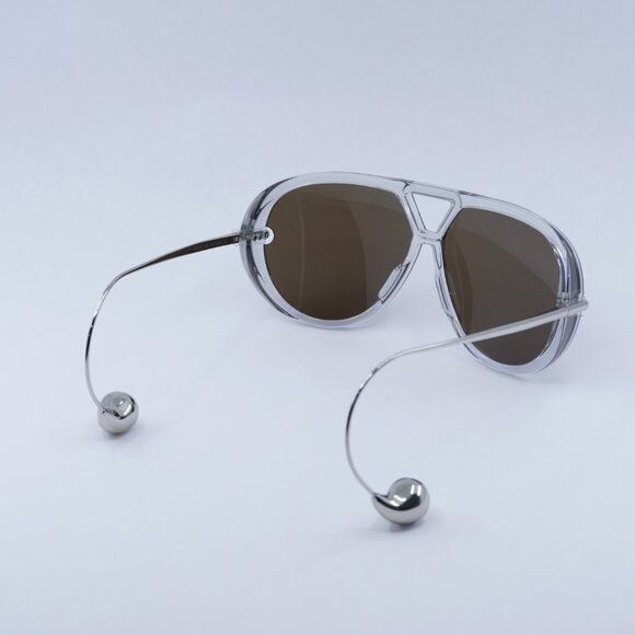 Bottega Veneta Bottega Veneta BV1273S 009 Sunglasses Grey Geometric Frame Size ONE SIZE - 10 Thumbnail
