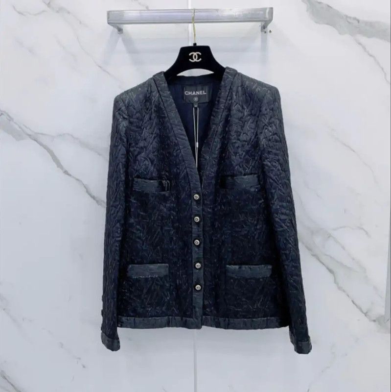 Chanel Chanel Black Silk Blend Women's Jacket 0089 Size S / US 4 / IT 40 - 1 Thumbnail