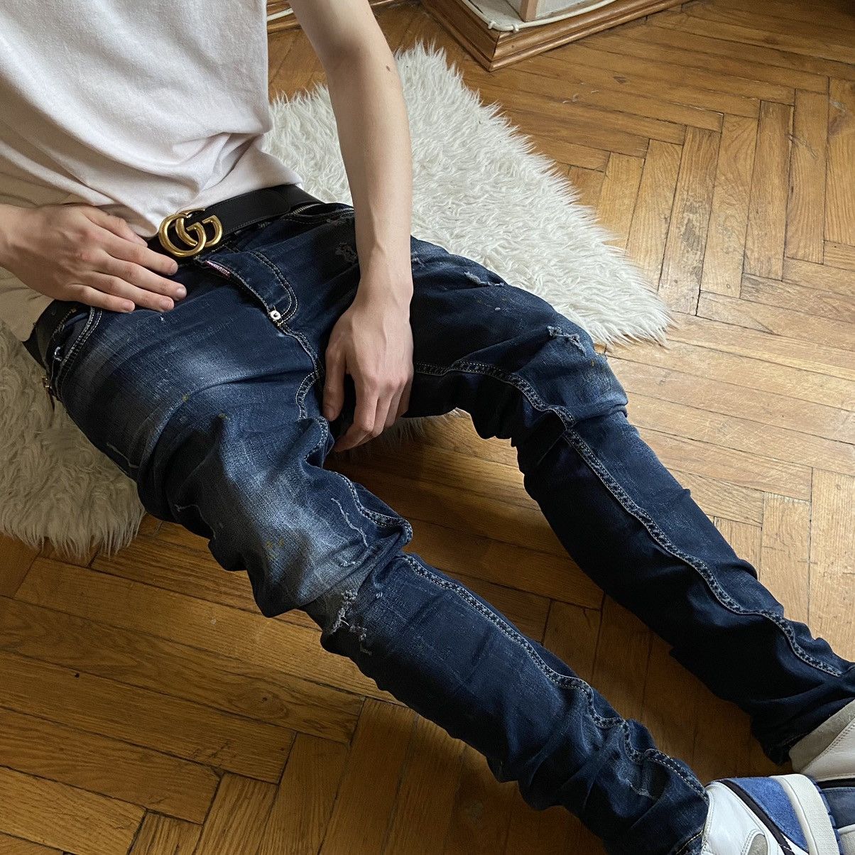 Dsquared2 × Japanese Brand 📌 Crazy Dsquared2 Y2k Distressed Skinny Jeans Size US 30 / EU 46 - 8 Thumbnail