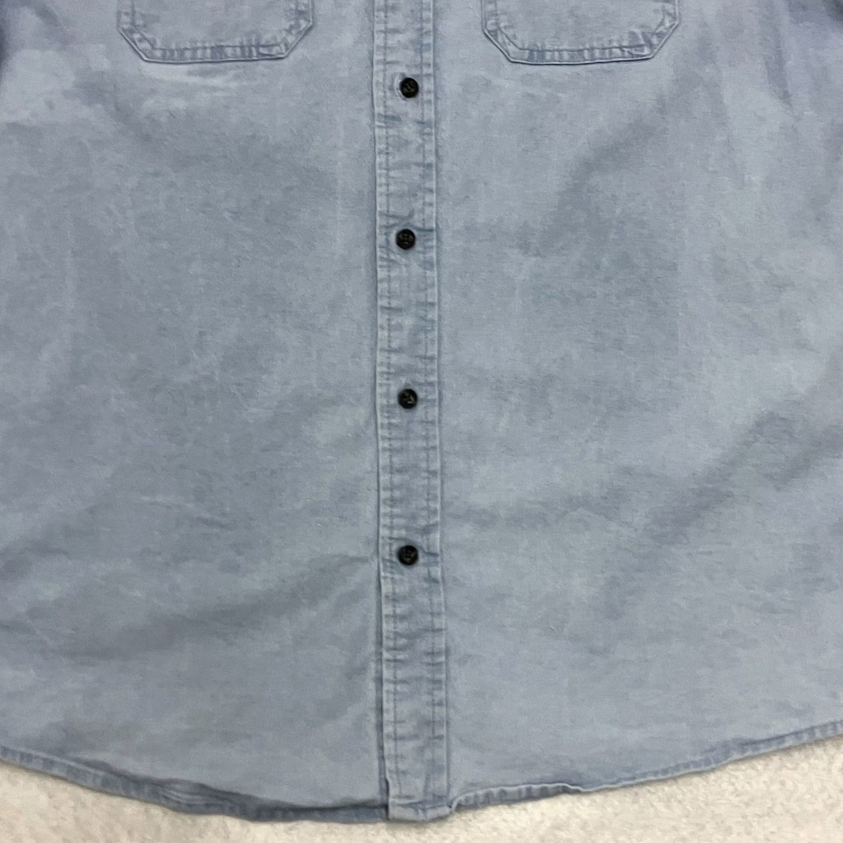 Wrangler Wrangler Denim Shirt Mens M Blue Short Sleeve Stretch Cotton Button Up Size US M / EU 48-50 / 2 - 3 Thumbnail