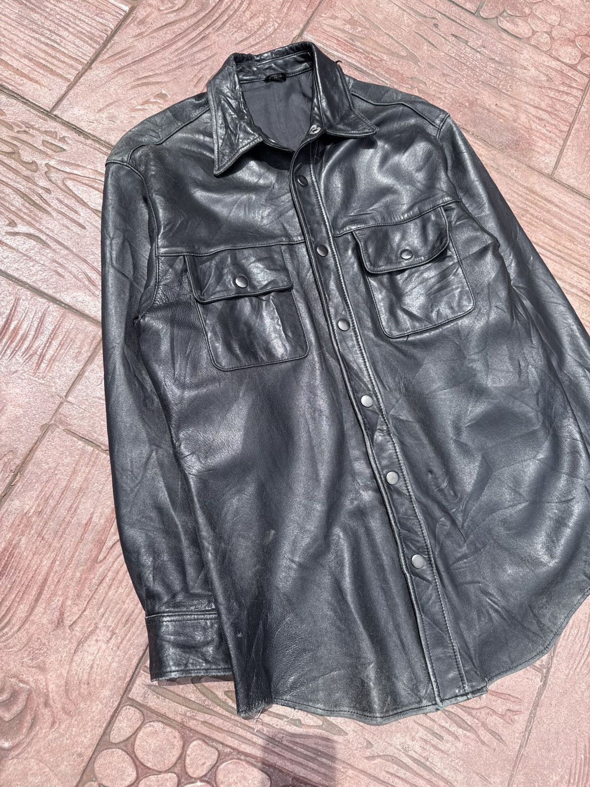 Genuine Leather Vintage UNBRAND Genuine Leather Button Ups Shirt Size US M / EU 48-50 / 2 - 4 Thumbnail
