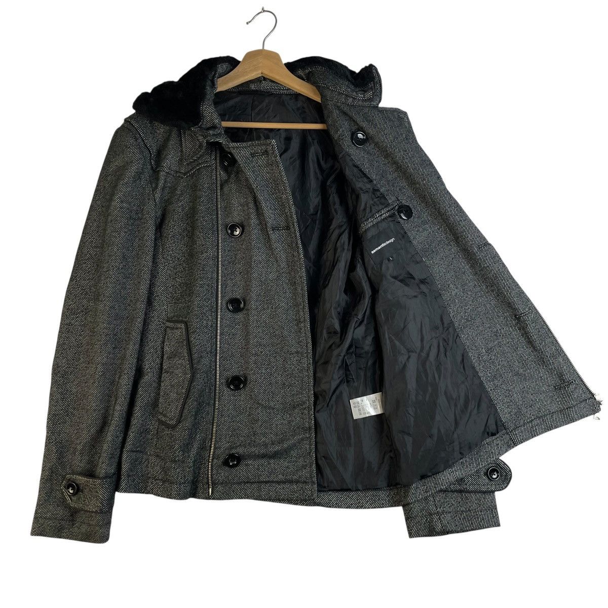 Isamu Katayama Backlash 🇯🇵 SEMANTIC DESIGN DETACHABLE FUR HOODIE PUNK GOTHIC JACKET Size US L / EU 52-54 / 3 - 15 Thumbnail