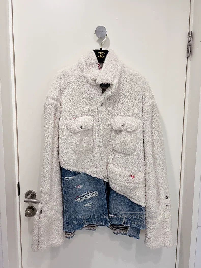 Greg Lauren Greg Lauren Sheepskin Denim Patchwork Jacket Top Size US M / EU 48-50 / 2 - 1 Thumbnail