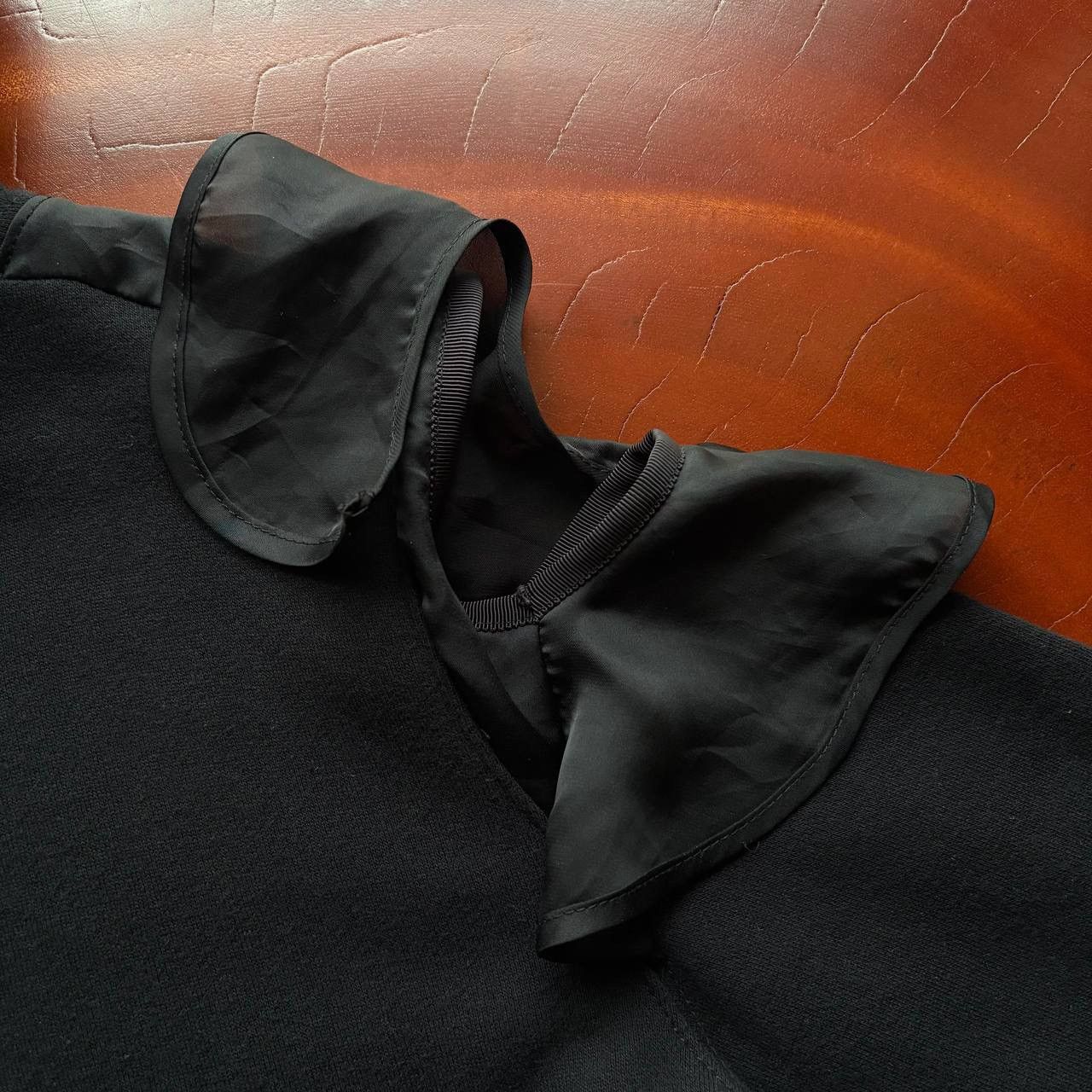 Sacai Sacai SS18 3890 Cut Out Shoulder Satin Trim Hoodie Size US S / EU 44-46 / 1 - 9 Thumbnail