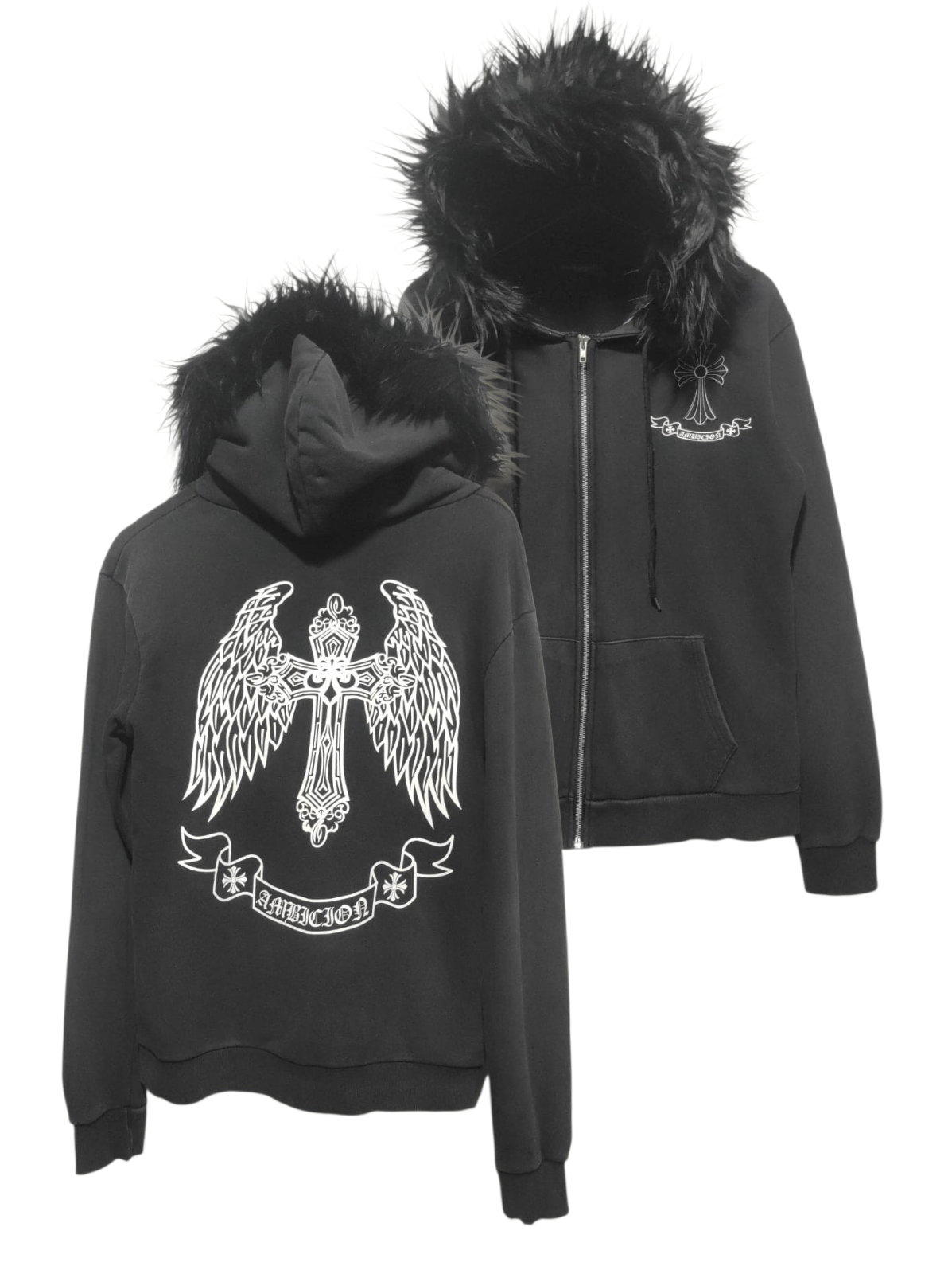 Japanese Brand Psyche Delic Cross zip fur hoodie ifsix LGB style Size US M / EU 48-50 / 2 - 2 Thumbnail
