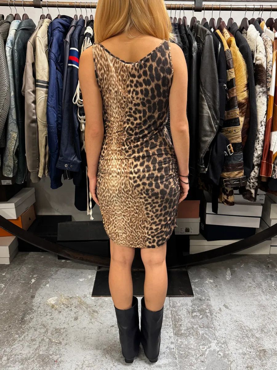 Just Cavalli 2000s Cavalli Leopard Print Camel & Black Dress Size S / US 4 / IT 40 - 4 Thumbnail