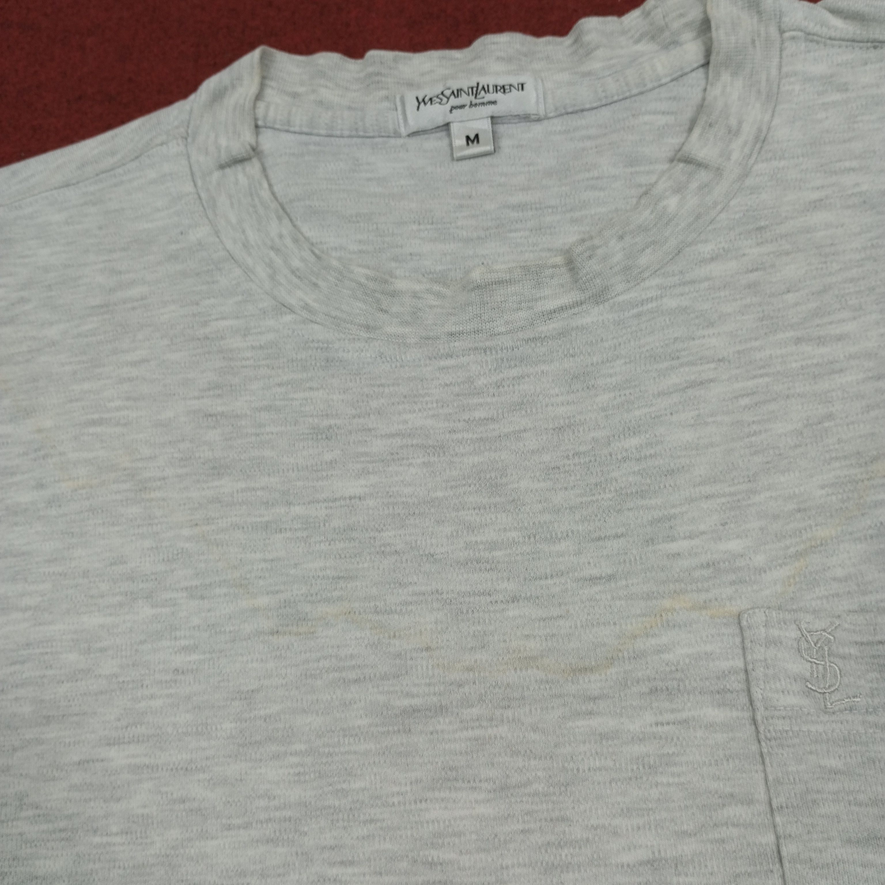 Vintage × Yves Saint Laurent Yves Saint Laurent Fashion Brand Pocket Design Tshirt Size US L / EU 52-54 / 3 - 4 Thumbnail