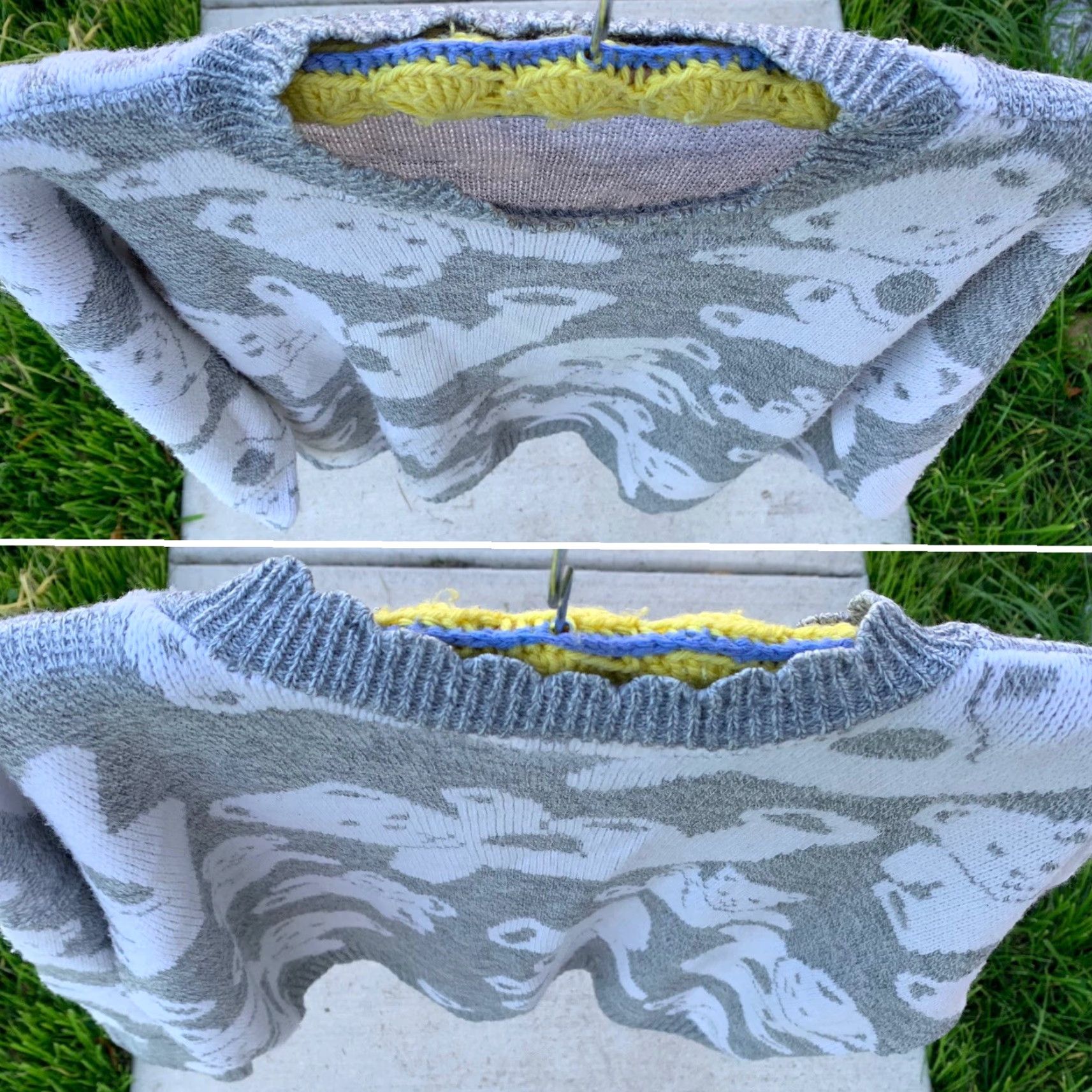 Vintage vintage Teddy Bear sweater acrylic gray white 80s 90s fairy kei XXL 2XL Classic Essentials Regular Girls Womens Mens (see pics) Size XXL / US 16-18 / IT 52-54 - 5 Thumbnail