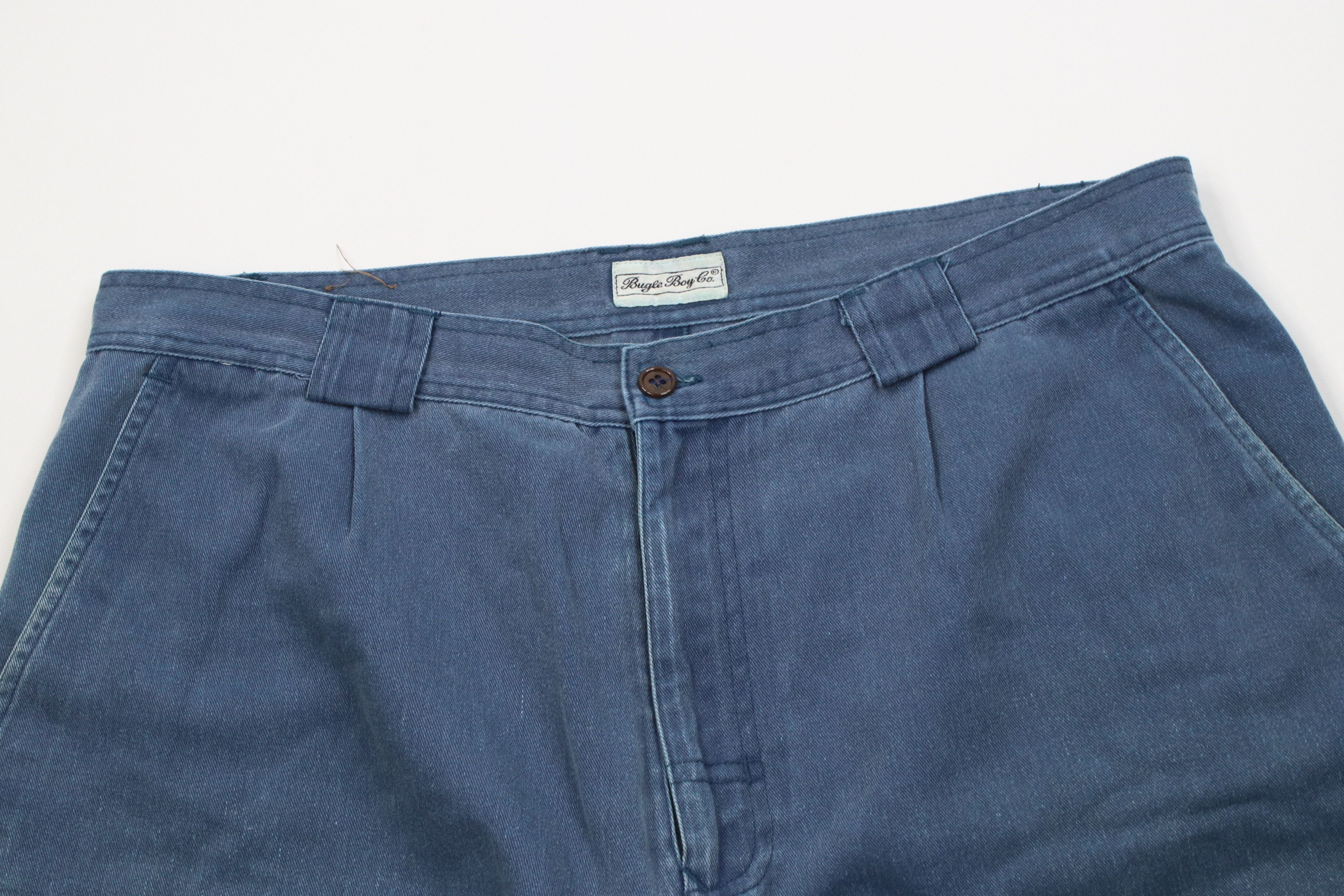 Vintage Vintage 90s Streetwear Stonewash Baggy Cargo Shorts Blue Size US 36 / EU 52 - 2 Thumbnail