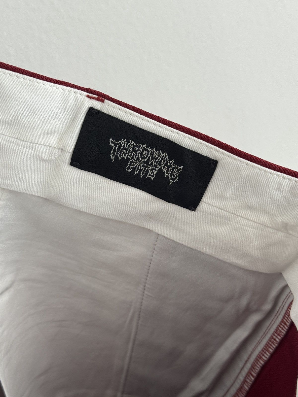 Second/Layer Throwing Fits Collab Wine Red Trousers Size 48R - 3 Thumbnail