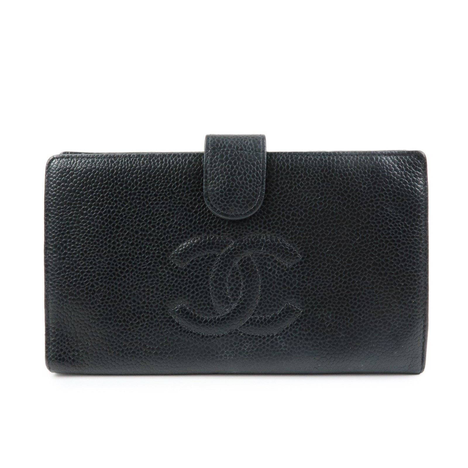 Chanel Chanel CC Logo Caviar Leather Bi-Fold Wallet Black Size ONE SIZE - 1 Thumbnail