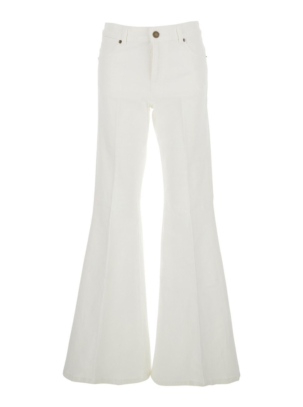 TWINSET Wide Leg Jeans with Logo Patch on the Back and Wide Leg in White Denim for Women Size 28" / US 6 / IT 42 - 1 Thumbnail