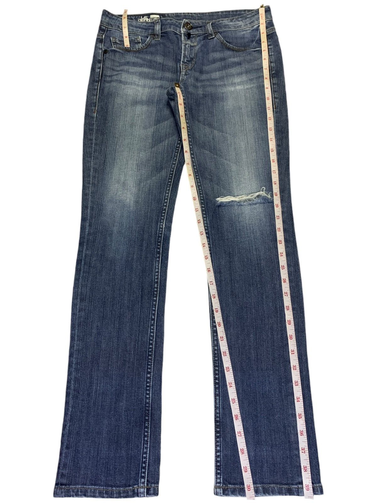 Marithe + Francois Girbaud Vintage Girbaud Distressed Ripped Slim Jeans Size 32" / US 10 / IT 46 - 14 Thumbnail