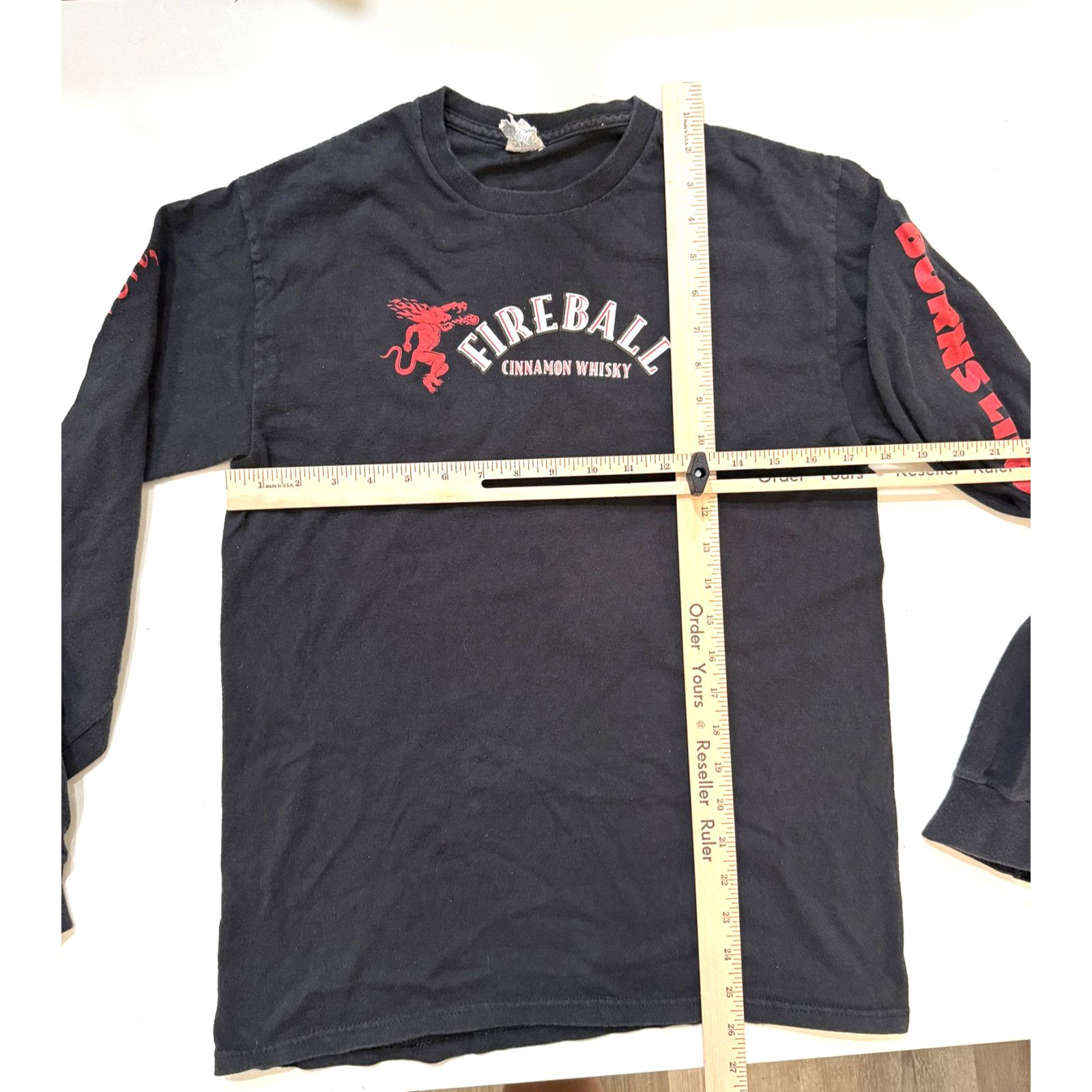 & Other Stories Fireball Shirt Mens MED Blk Long Sleeve Liquor Whiskey Y2K Size US M / EU 48-50 / 2 - 8 Thumbnail