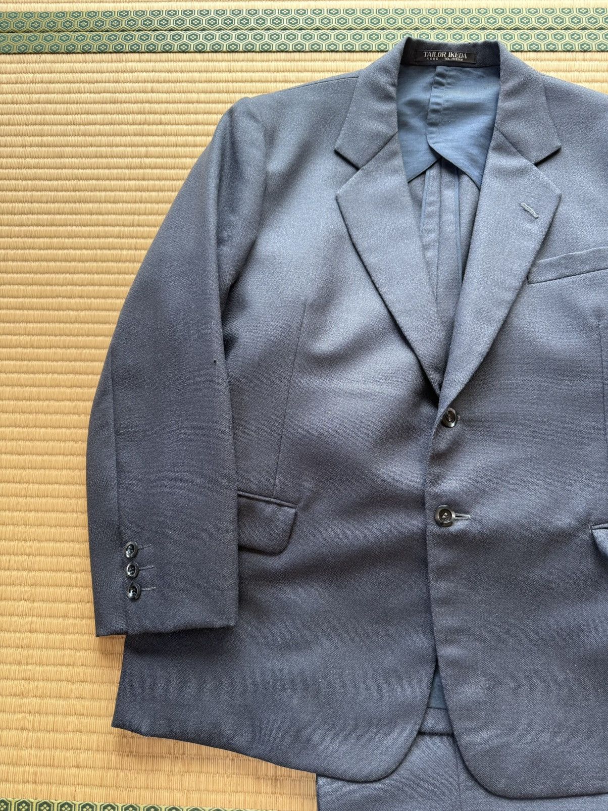 Other Vintage Deep Navy Wool Set-Up by Ikeda Tailor Shop Size 38R - 4 Thumbnail