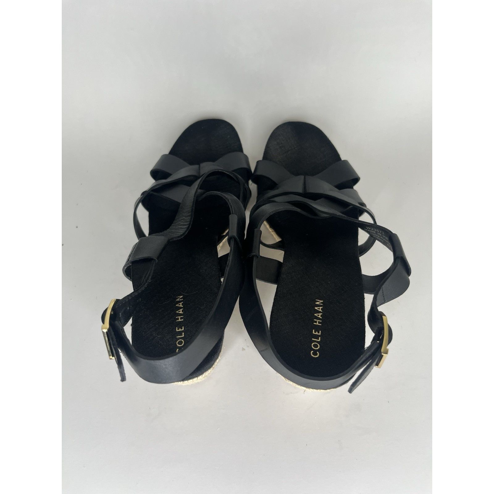 Cole Haan Cole Haan Black Leather Espadrille Wedge Strappy Sandals Wom Size US 9 / IT 39 - 4 Thumbnail