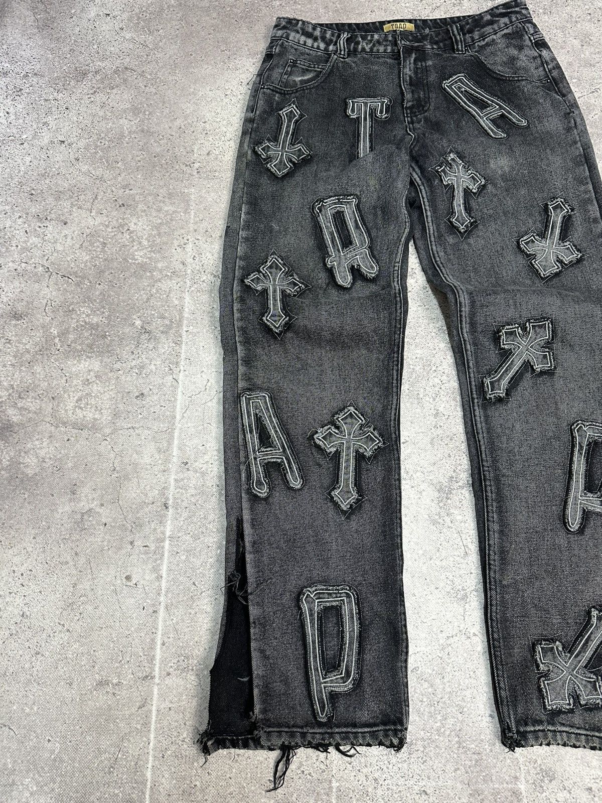 Vintage Vintage Trap Denim Jeans Chrome Hearts Style Big Logo Size US 31 - 5 Thumbnail