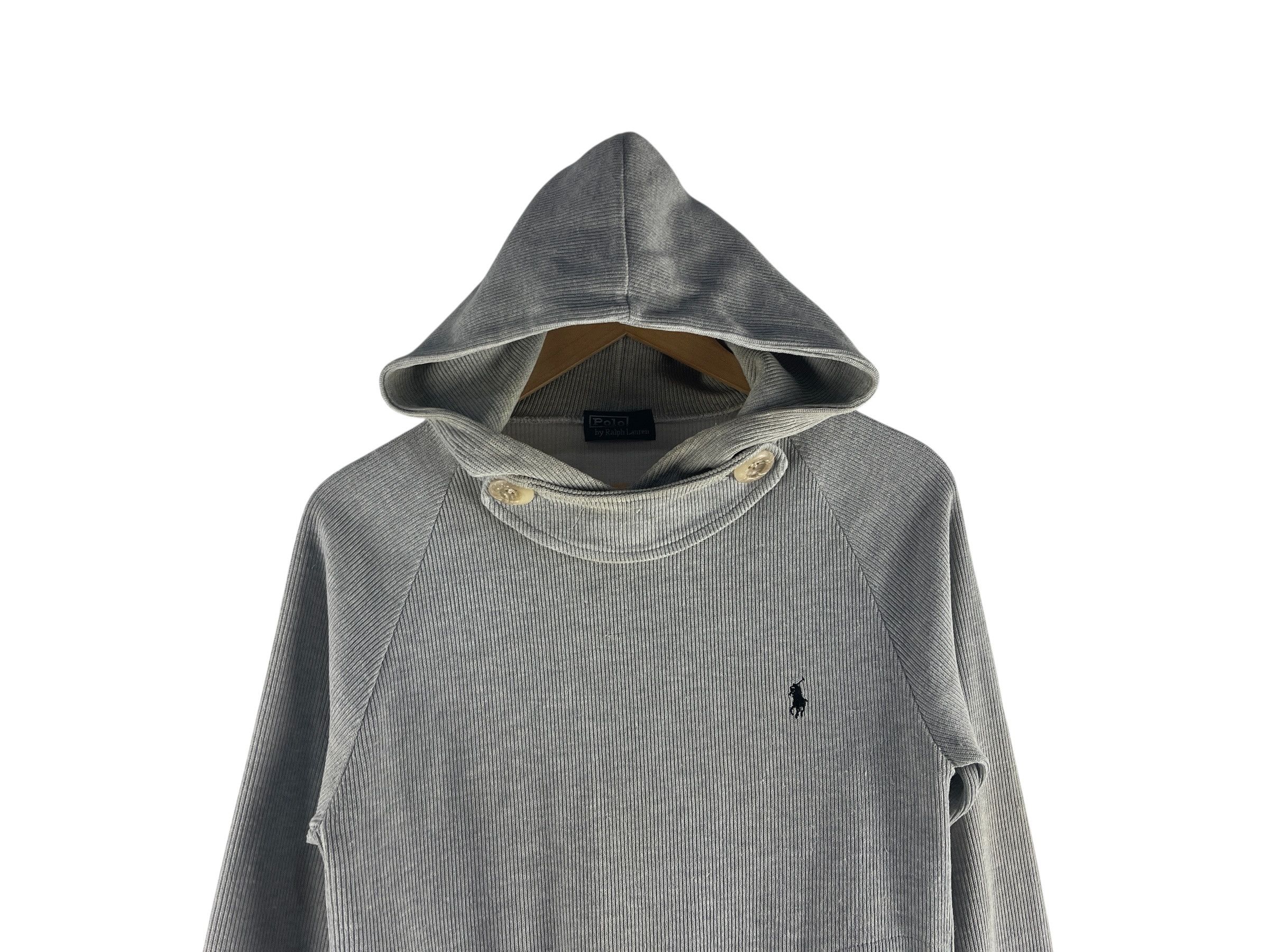 Polo Ralph Lauren Vintage Polo Ralph Lauren Ribbed Button Neck Hoodie Size US S / EU 44-46 / 1 - 7 Thumbnail