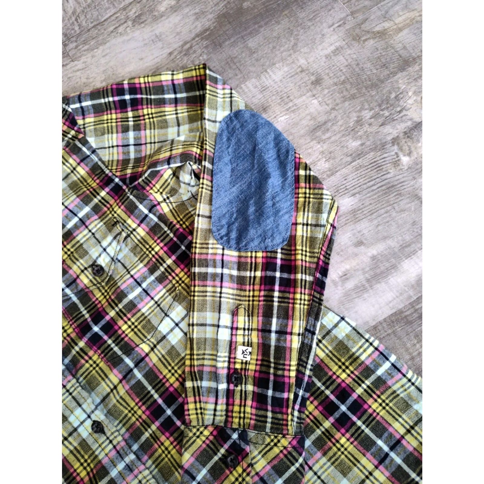 KAVU KAVU Women's Button-Up Flannel Shirt Long Sleeve Casual Travel Plaid Elbow Pads Flip Cuff Cotton M Multicolor Size M / US 6-8 / IT 42-44 - 4 Thumbnail