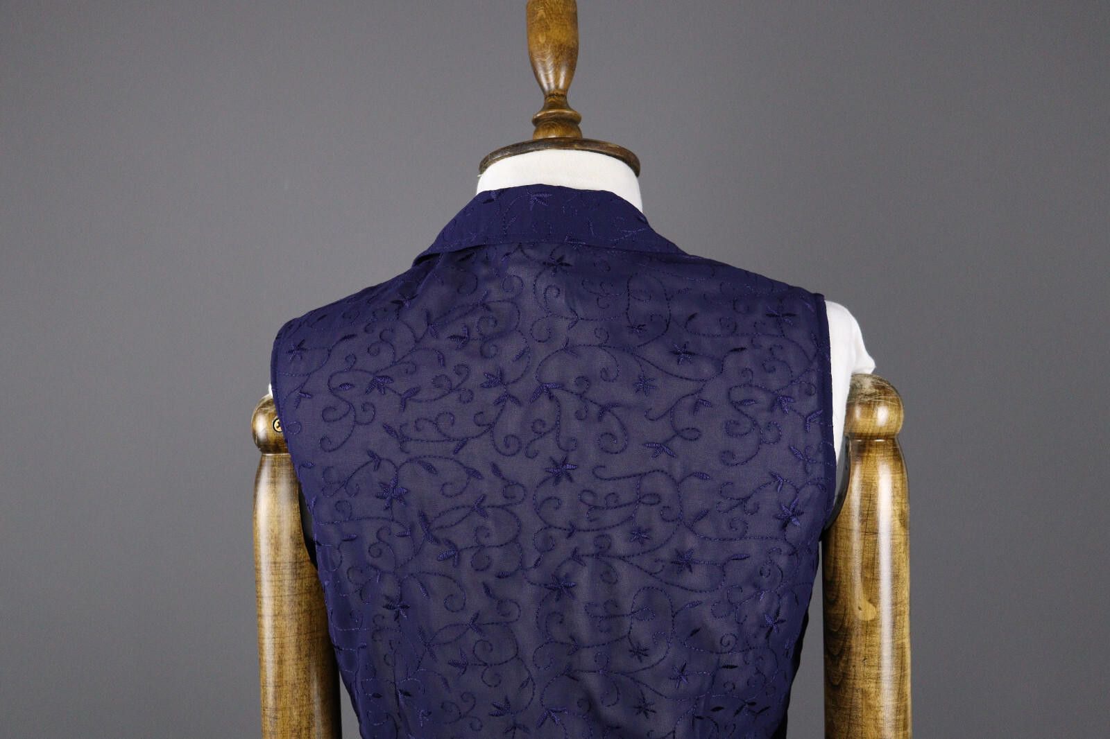Designer Vintage Laure Ashley Blue Floral Vest Gilet EU 34 US 4 UK 8 Size S / US 4 / IT 40 - 6 Thumbnail