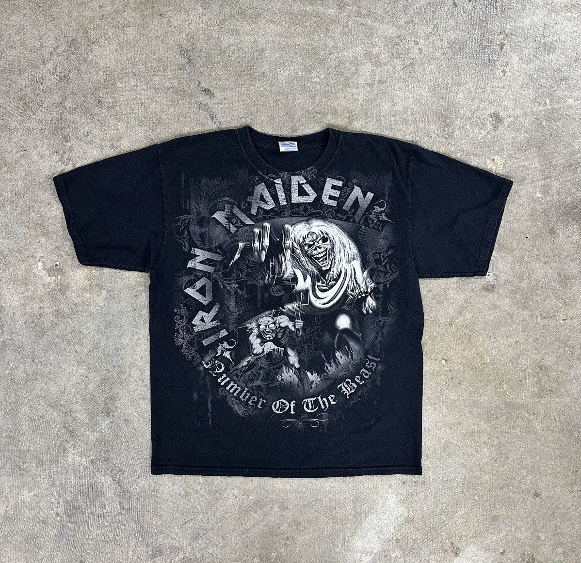 Band Tees × Iron Maiden × Vintage Vintage Y2K 00s Iron Maiden Mark Of The Beast Band T-Shirt Size US L / EU 52-54 / 3 - 1 Thumbnail