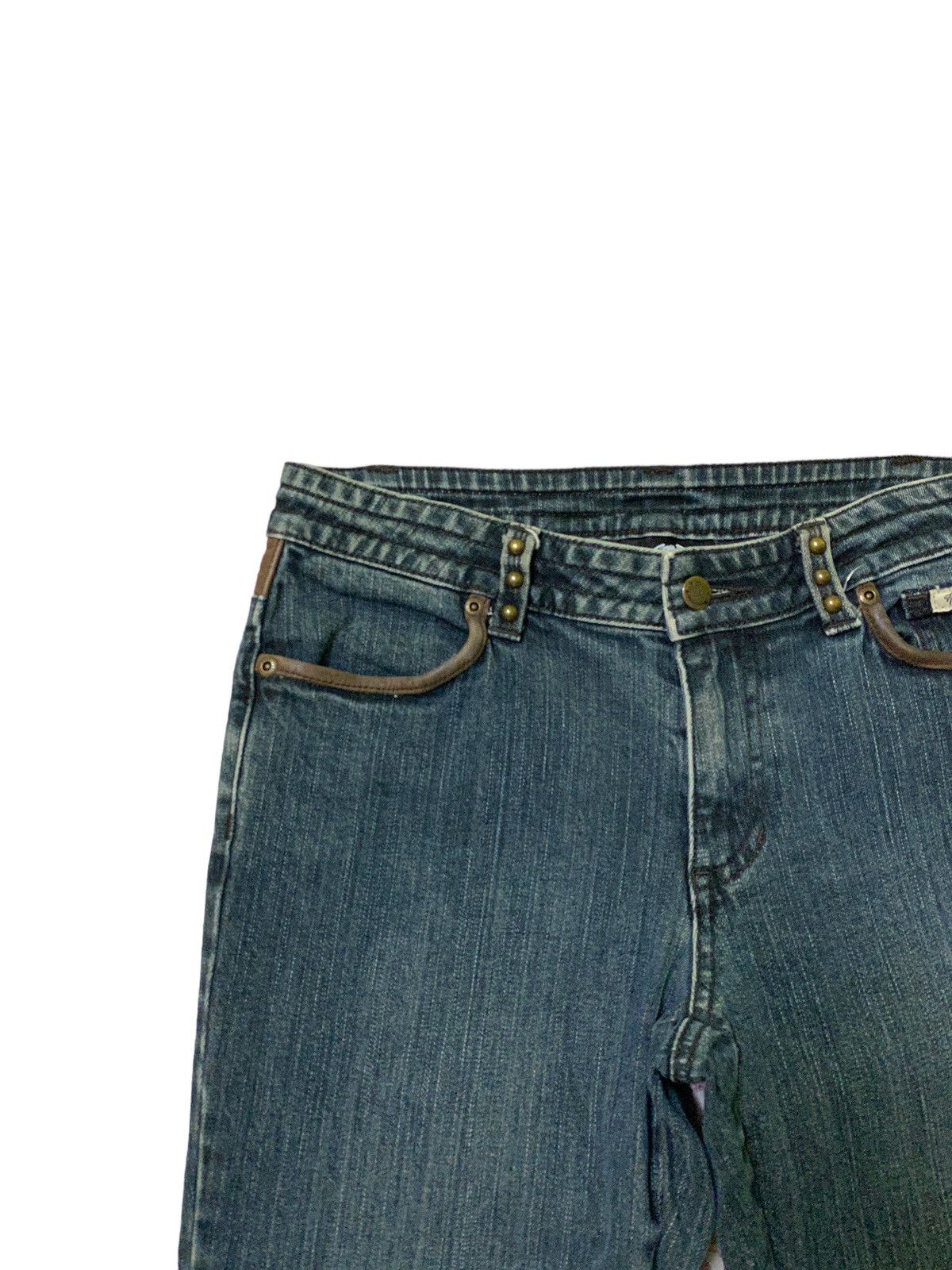 Harley Davidson Flared HARLEY DAVIDSON Leather Boot Cut Denim Jeans Size US 29 - 4 Thumbnail