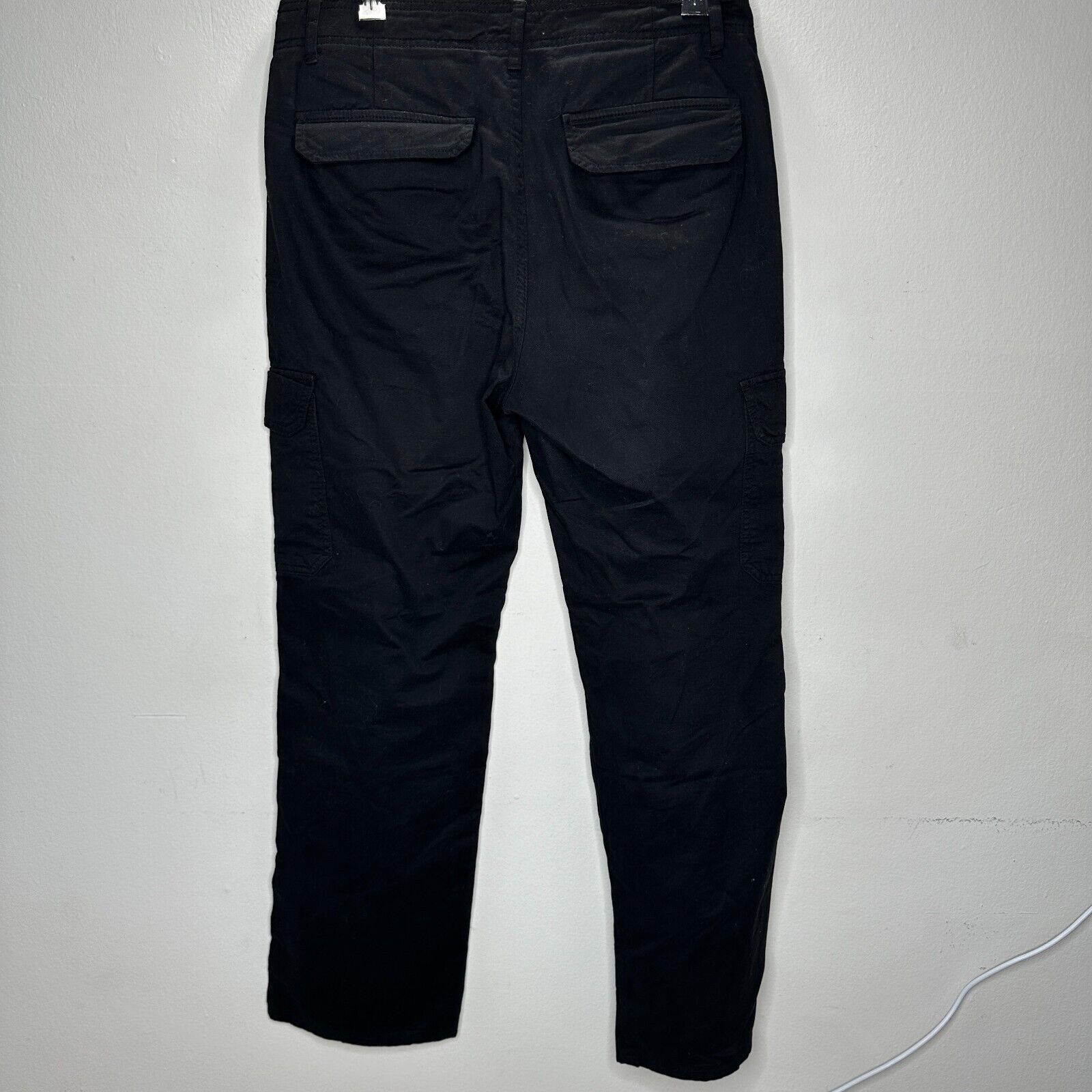 Zara Black Wide Leg Pocketed Utility Cargo Khaki Trouser Pants 8 Size 30" / US 8 / IT 44 - 9 Thumbnail