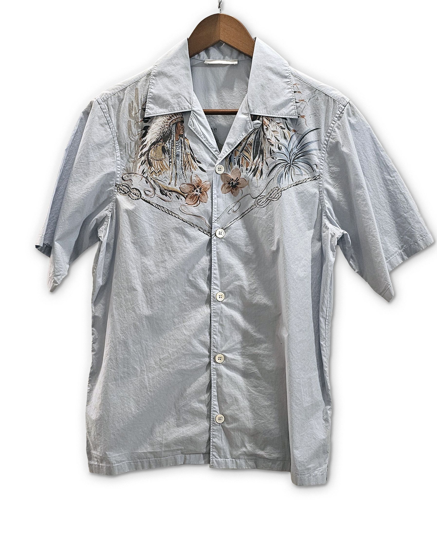 Prada Native Cowboy Print Camp Collar Shirt Size US S / EU 44-46 / 1 - 1 Thumbnail