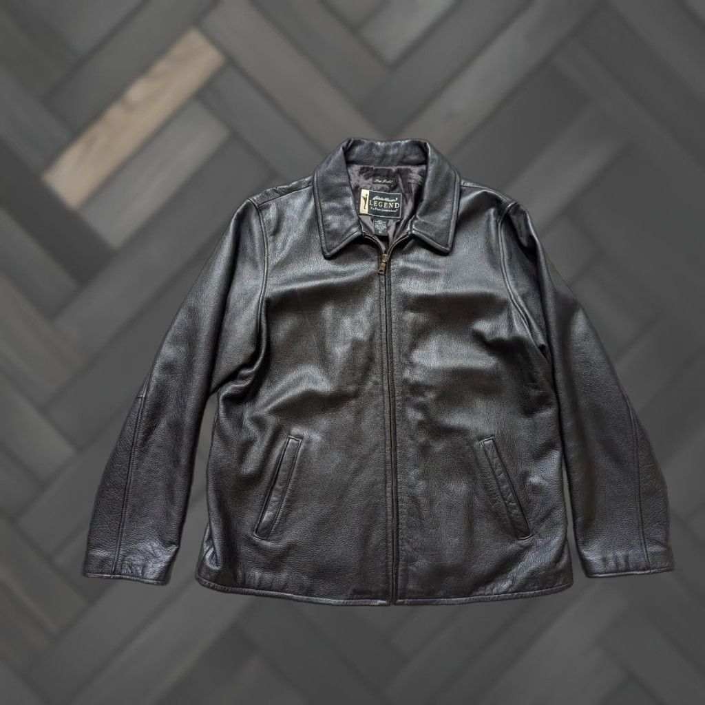 Eddie Bauer Womens Eddie Bauer Motorcycle Jacket XL Tall Leather Dark Brown Stine Legacy Cowhide Leather Size XL / US 12-14 / IT 48-50 - 1 Thumbnail
