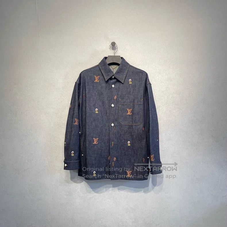 Louis Vuitton Louis Vuitton SS24 monogram logo embroidered denim shirt Size US S / EU 44-46 / 1 - 1 Thumbnail