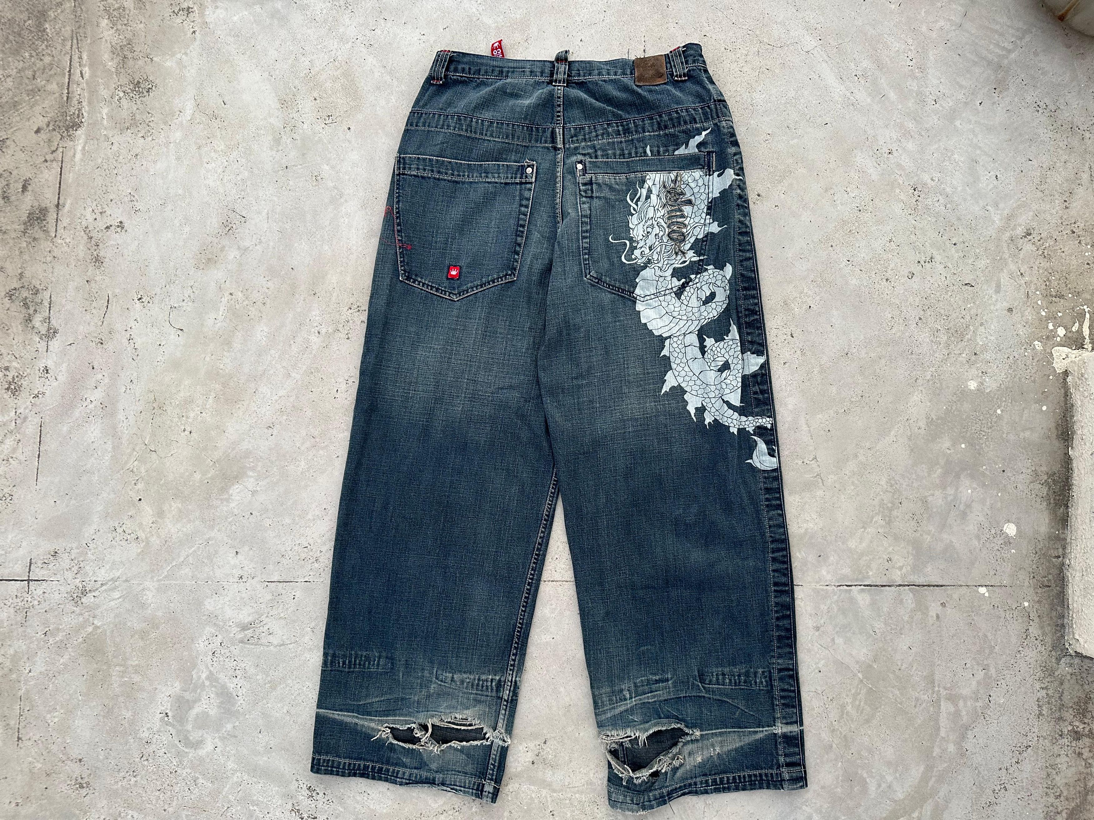 JNCO Vintage Jnco jeans Dragon Wide leg Baggy 34×32 Size US 34 / EU 50 - 2 Thumbnail