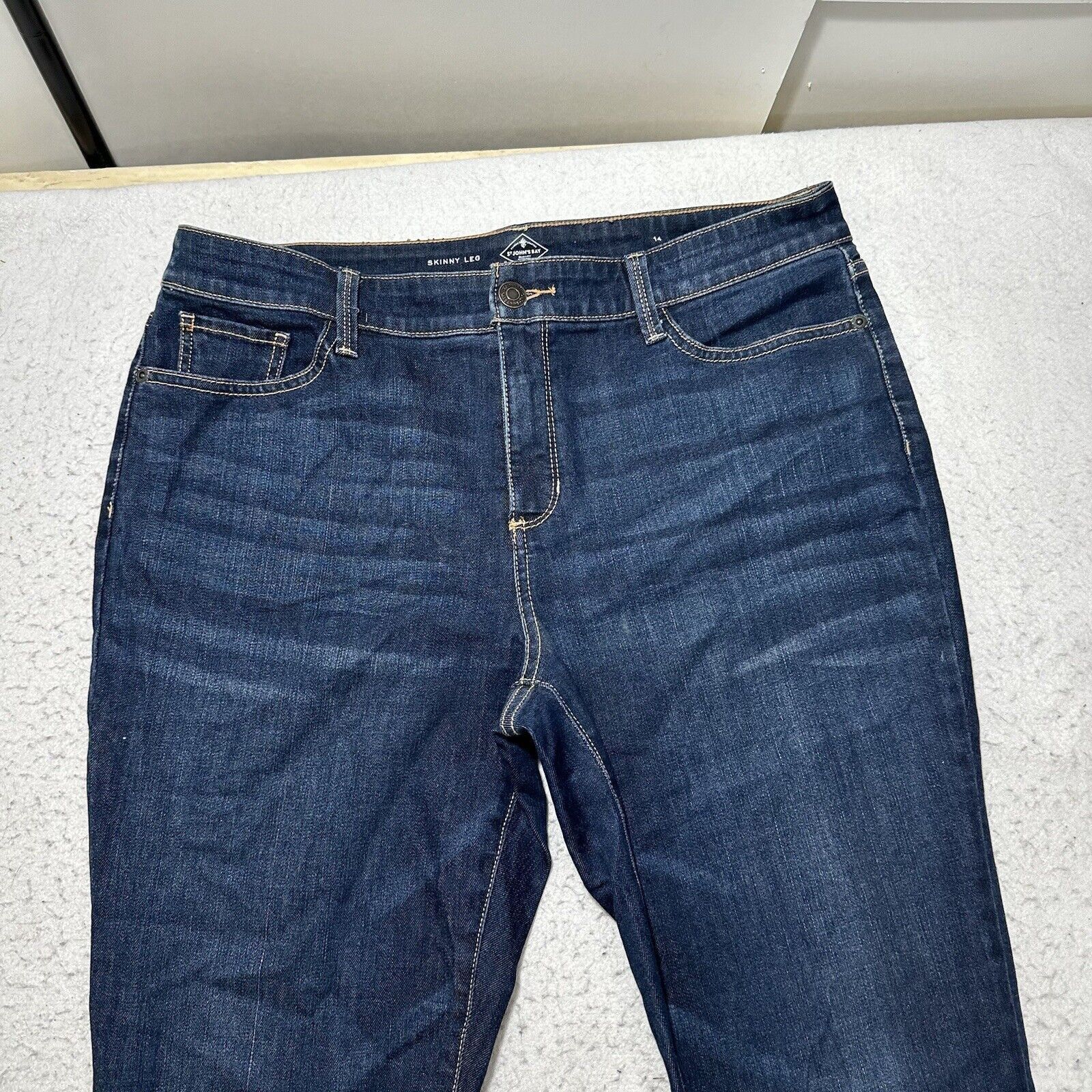 St. Johns Bay St. John's Bay 14 Skinny Leg High Rise Jeans Navy Blue Size 36" / US 14 / IT 50 - 2 Thumbnail
