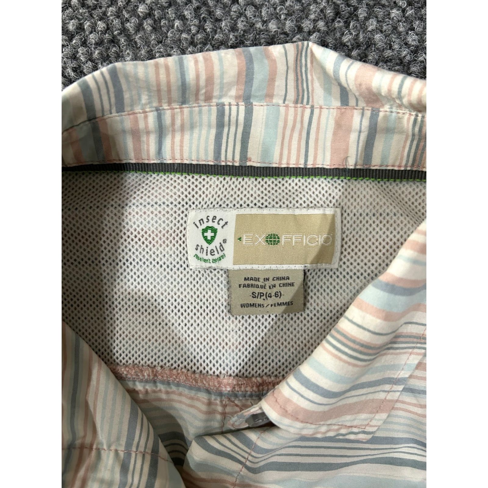 ExOfficio ExOfficio Shirt Womens Small Pastel Striped Lightweight Travel Outdoor Button Up Geometric Pattern Brown Long Sleeve Casual Quilt? Size S / US 4 / IT 40 - 3 Thumbnail