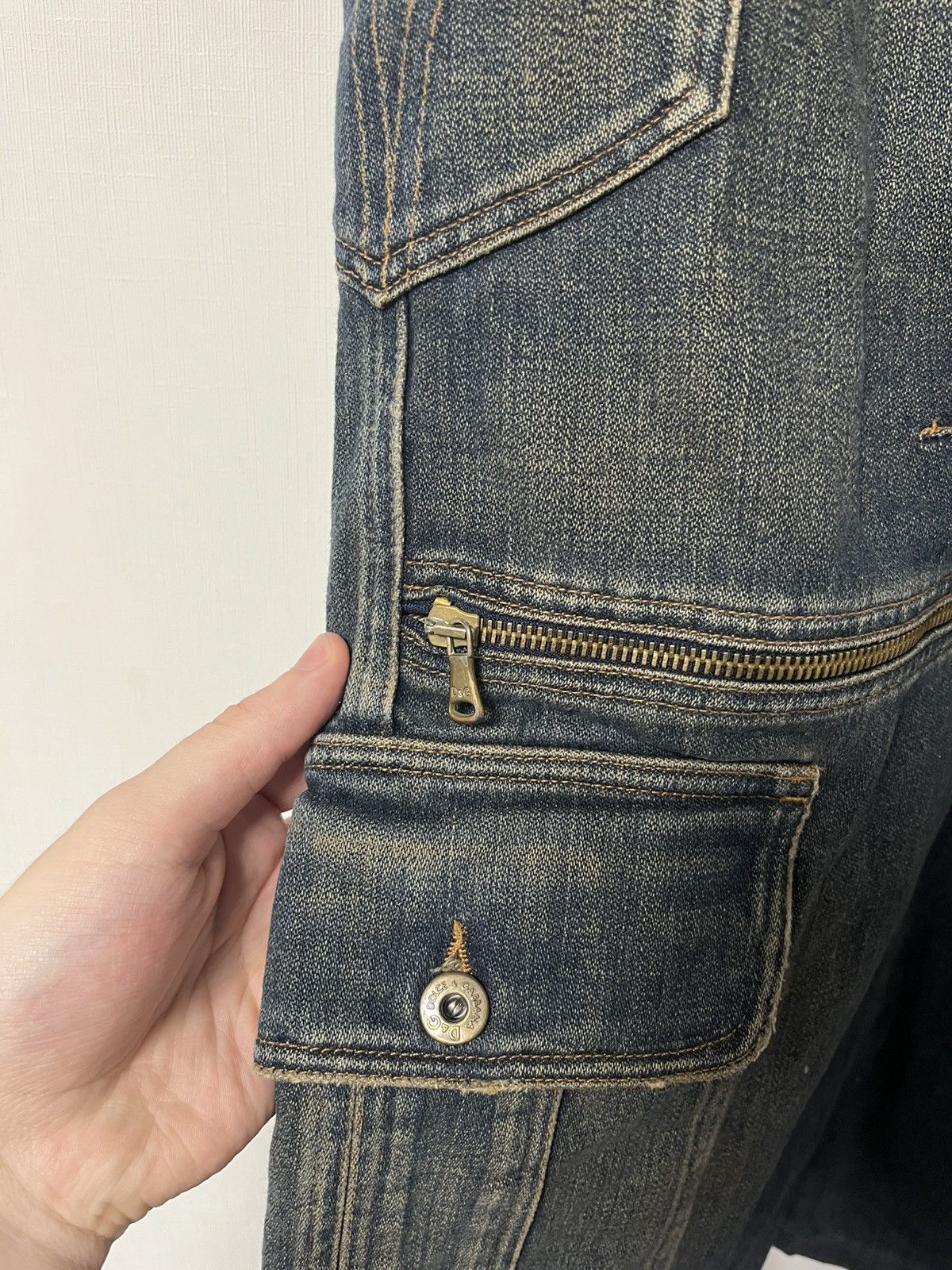 Dolce & Gabbana × Vintage Dolce Gabbana Double Waist Cargo Zip Denim Jeans Size US 34 / EU 50 - 6 Thumbnail