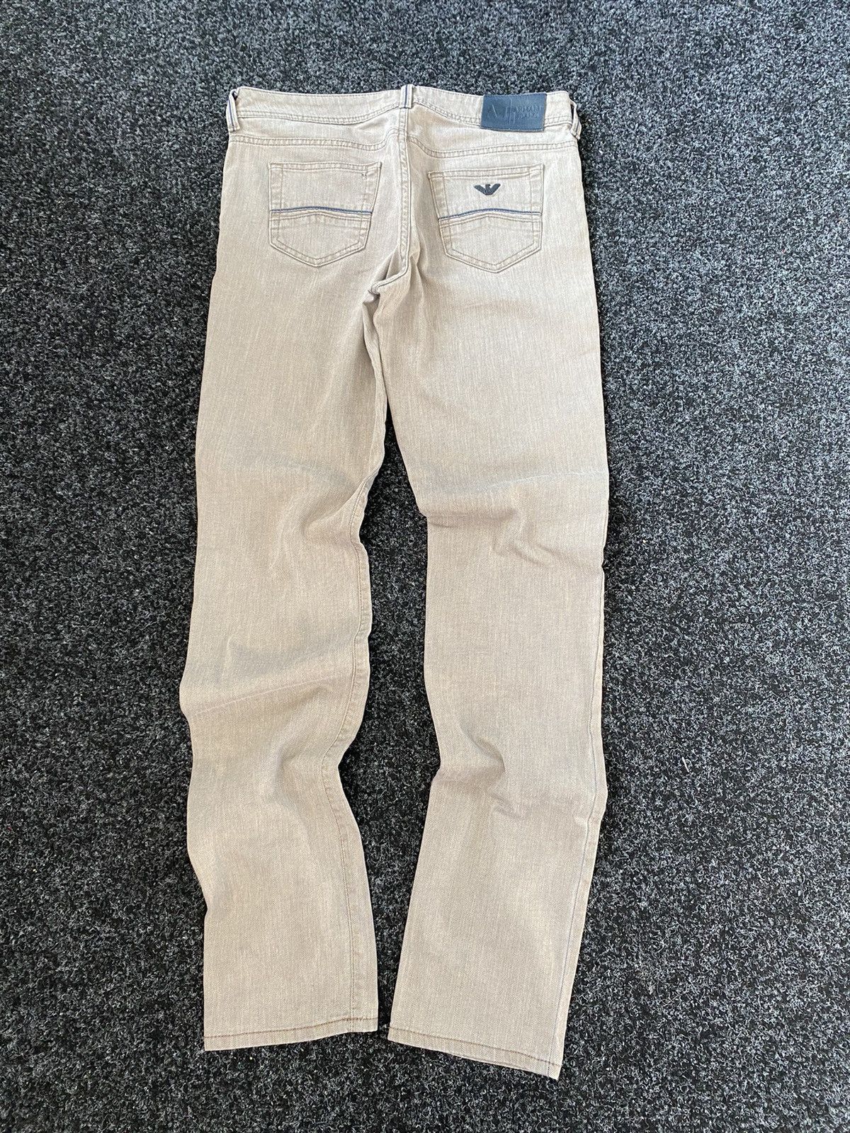 Giorgio Armani × Vintage 90s Armani Jeans Avant Garde Beige Jeans Denim 30 Size 30" / US 8 / IT 44 - 2 Thumbnail
