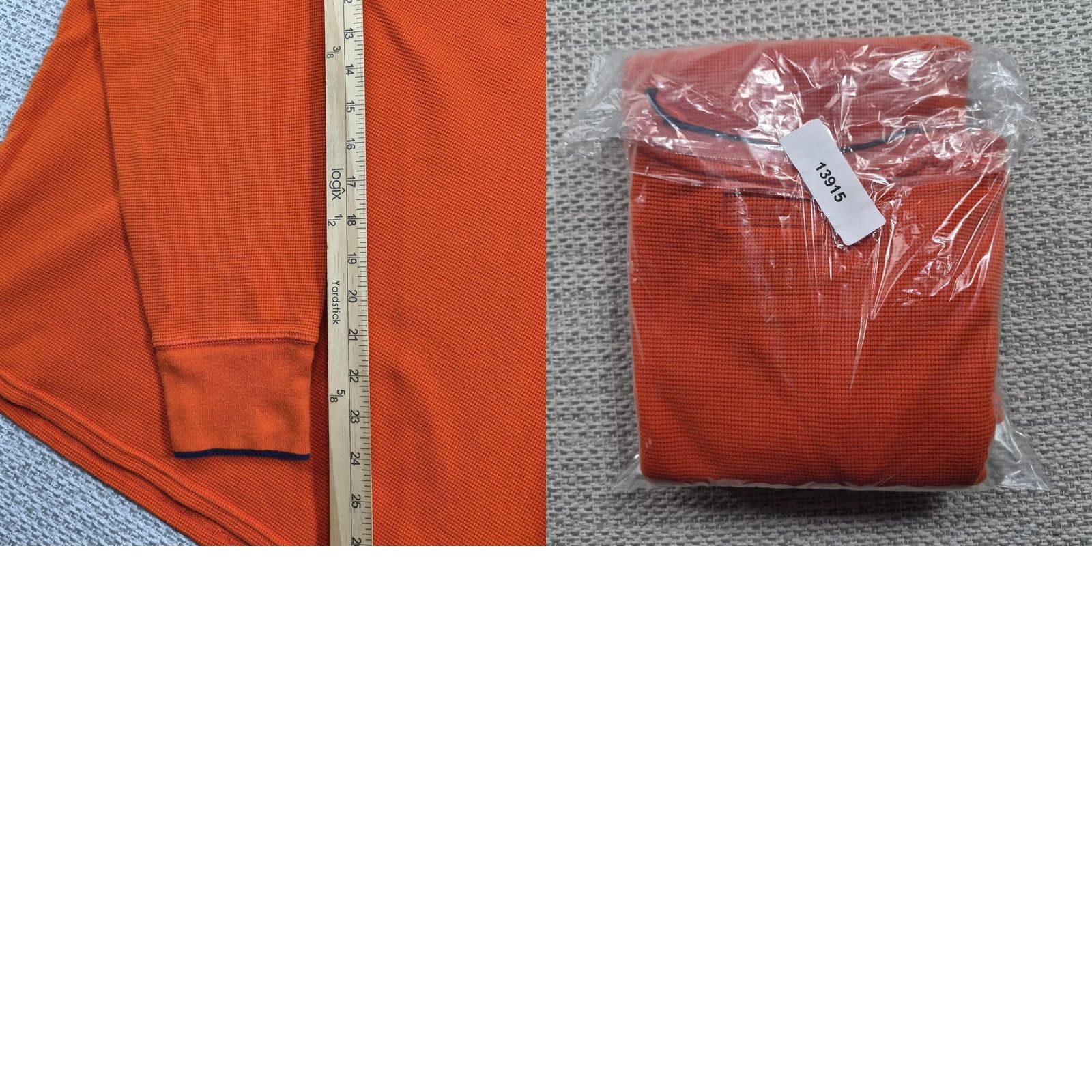 Polo Ralph Lauren Polo Ralph Lauren Shirt Mens Large Orange Long Sleeve Thermal Waffle Crew Top Size US L / EU 52-54 / 3 - 9 Thumbnail
